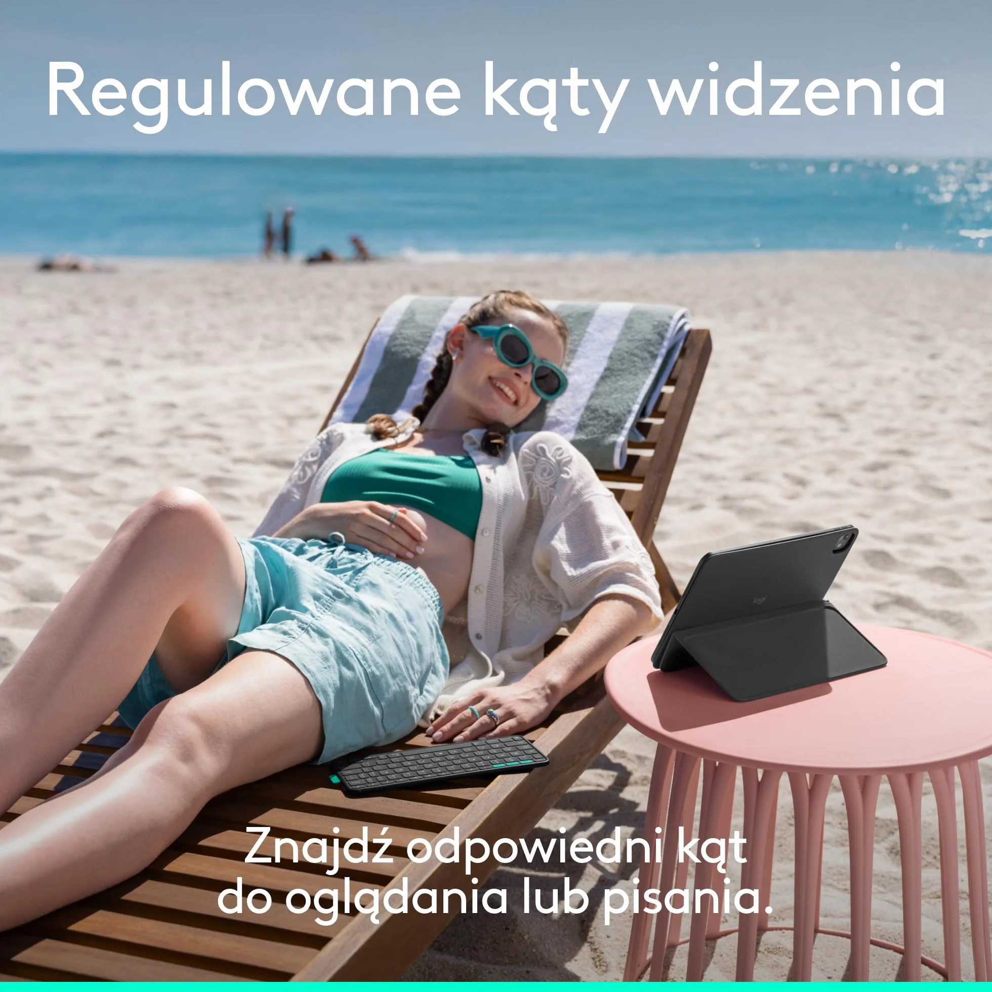 Logitech Flip Folio, etui z klawiaturą do iPada Pro 11 cali (M4 i M5) i iPada Air 11 cali (M2 i M3) (5. generacja — 2024) – chowane etui ochronne do obsługi wielu urządzeń, QWERTY US INT'L – grafitowe