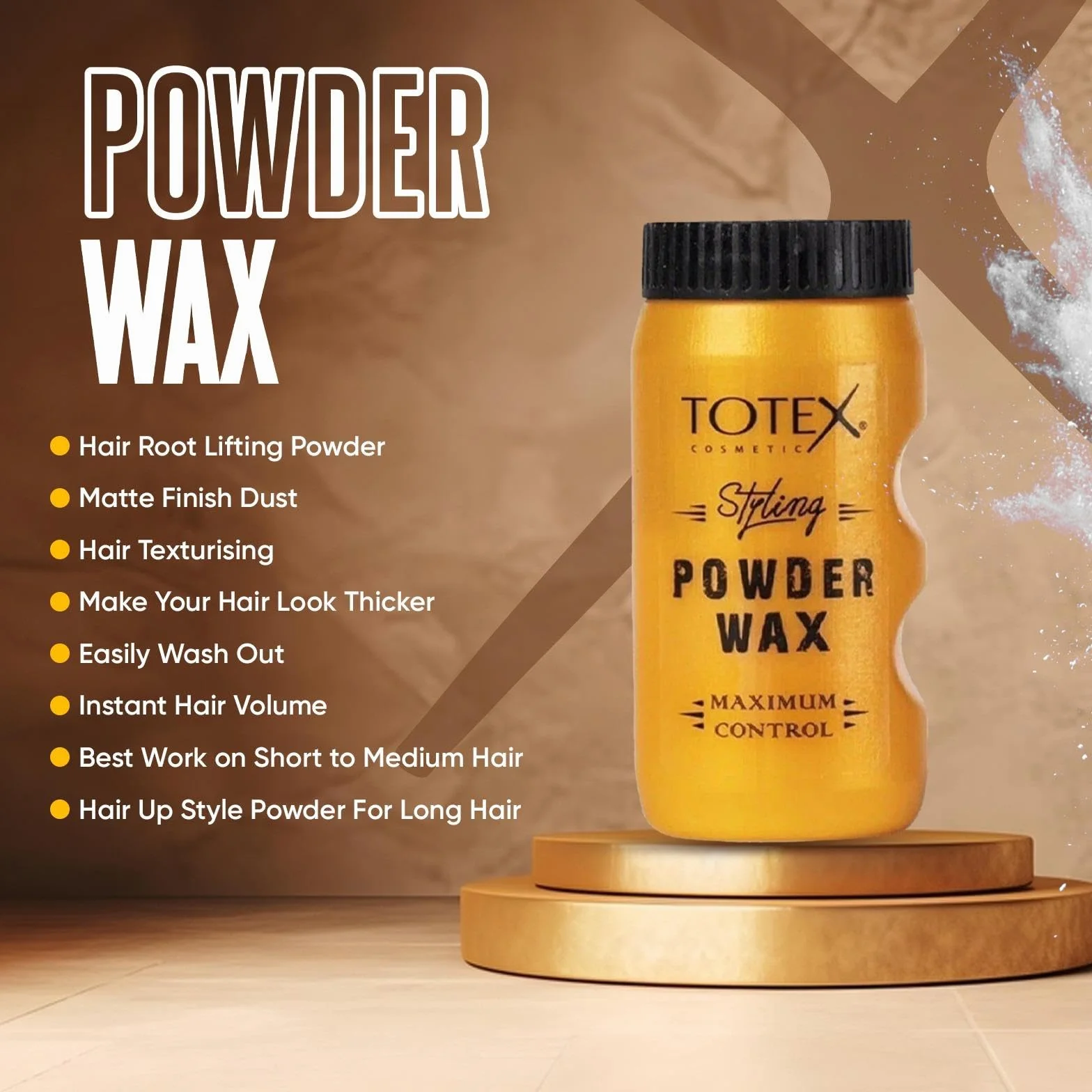 Totex Powder Wax 20 g | Mattifying Volume Hair Styling wosk w proszku | matowy wosk puder do stylizacji włosów | puder do stylizacji włosów