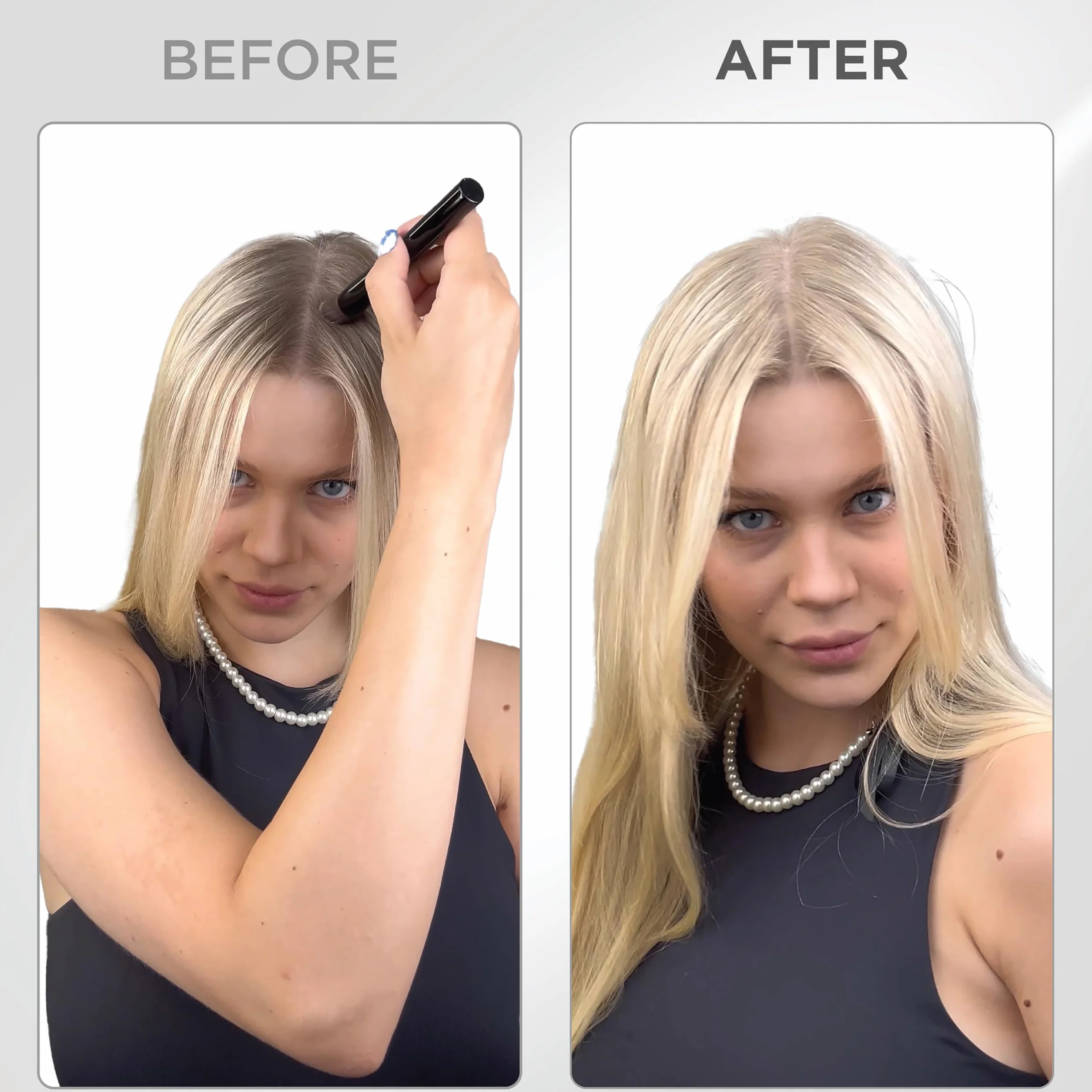 THICK FIBER Root Touch Up Concealer Puder do włosów przerzedzonych, odporny na wodę i pot, zestaw do maskowania wypadających włosów z pędzelkiem (jasny blond)