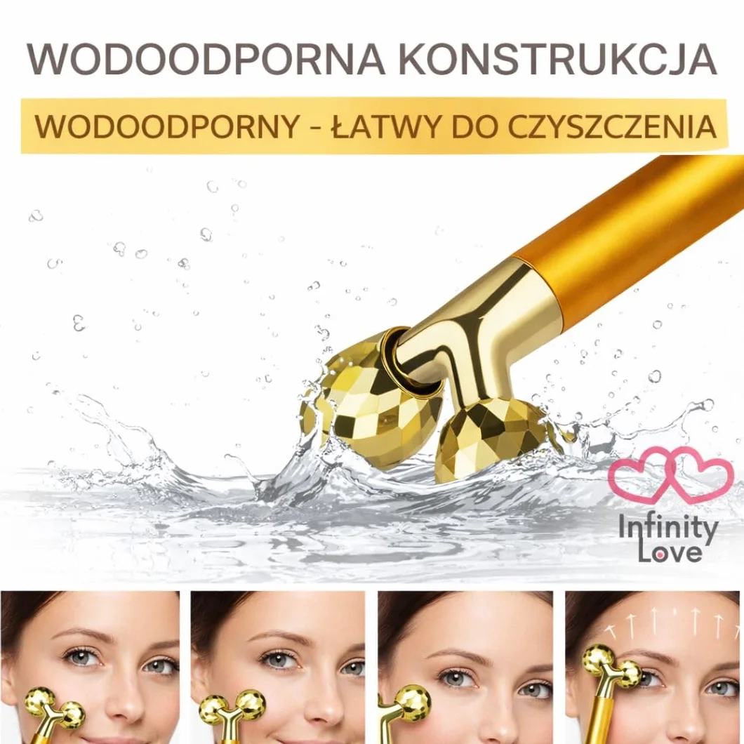 Masażer Wibracyjny 3D do Twarzy i Ciała – Roller Liftingujący, Masażer do Twarzy, Szyi i Dekoltu, Ujędrnianie Skóry, Relaks Mięśni, Domowe SPA | MM Infinity Love