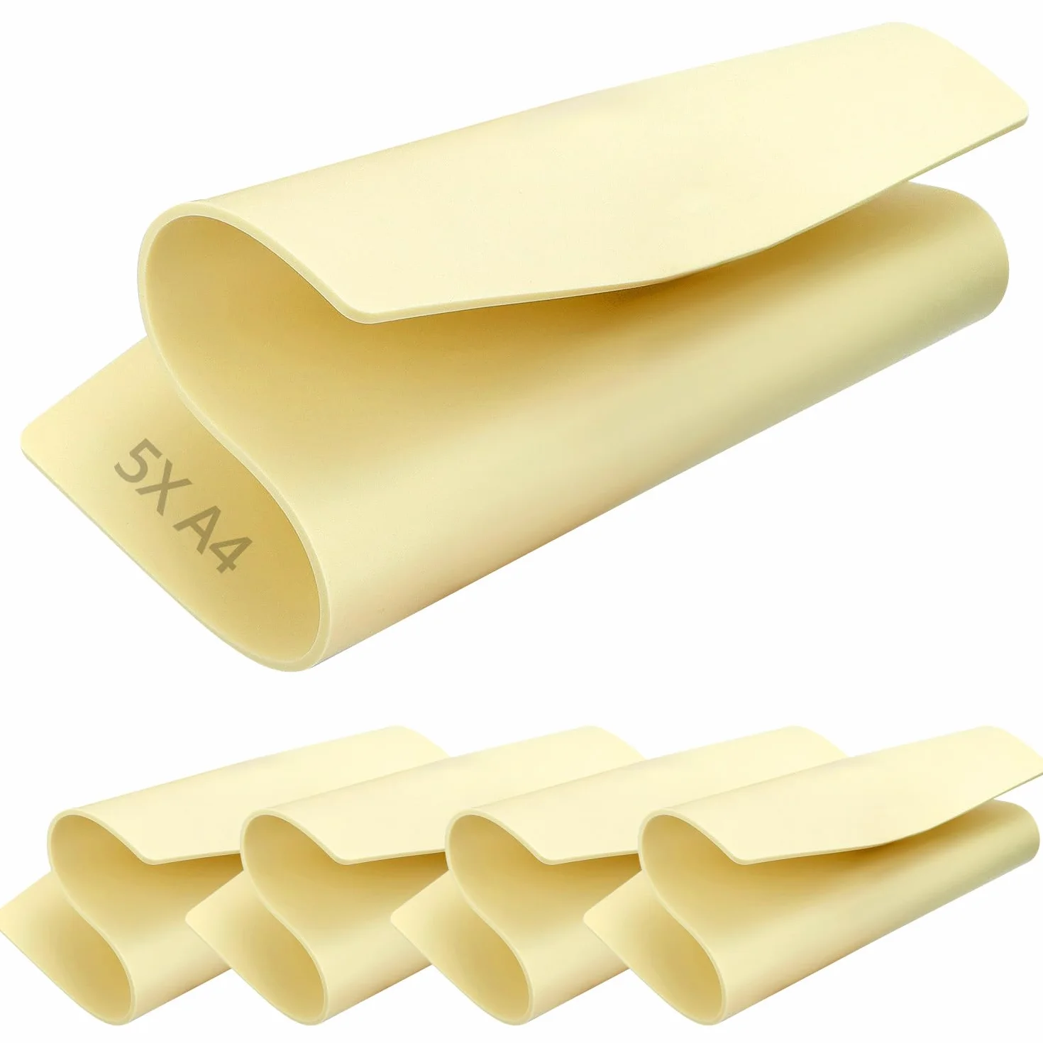 QWORK® 5 szt. Rozmiar skóry do ćwiczeń tatuażu 20 cm * 30 cm * 0,3 cm, dwustronny sztuczny materiał silikonowy dla początkujących i profesjonalistów