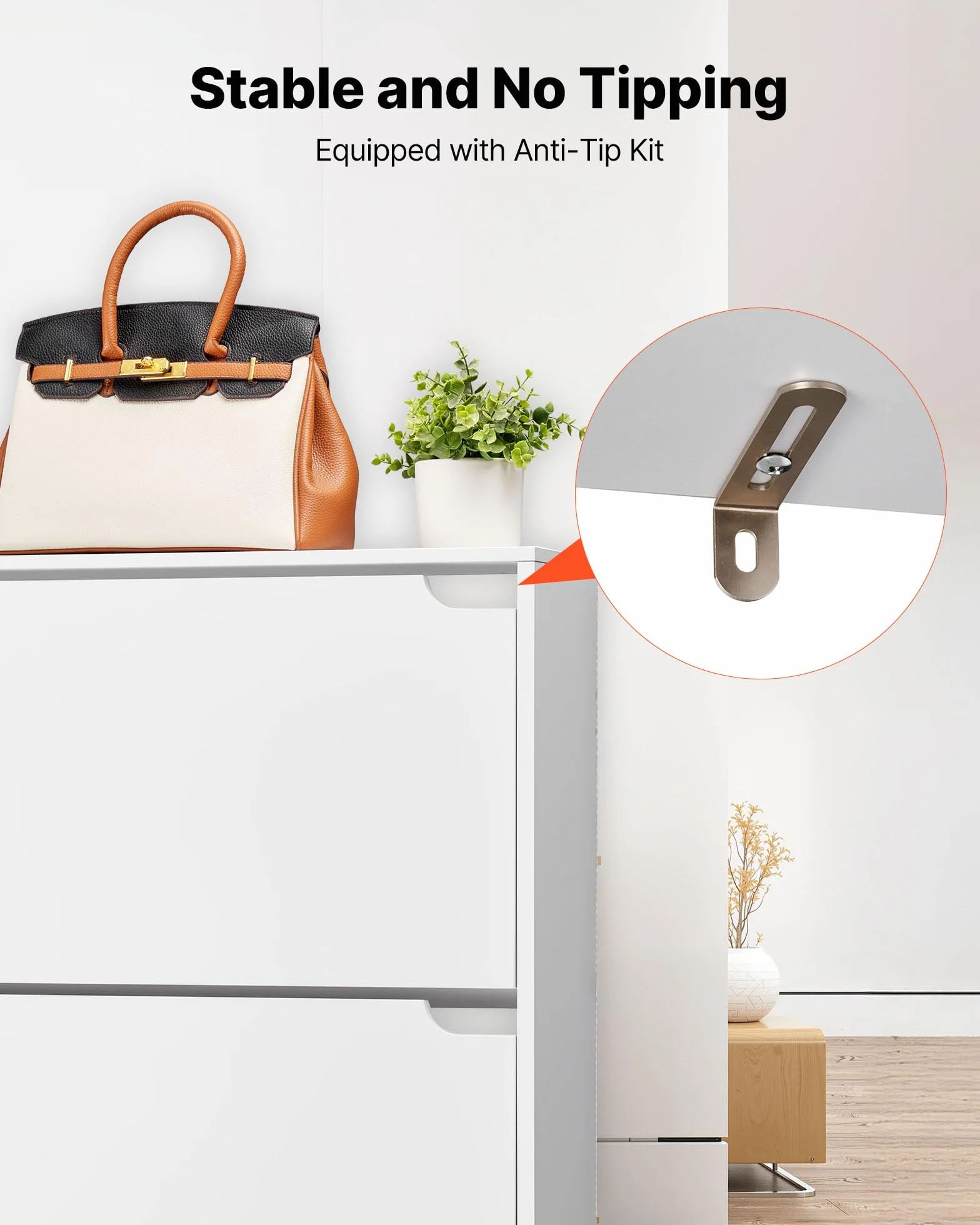 VEVOR Szafka na buty z 3 szufladami z klapką, wolnostojący organizer na buty