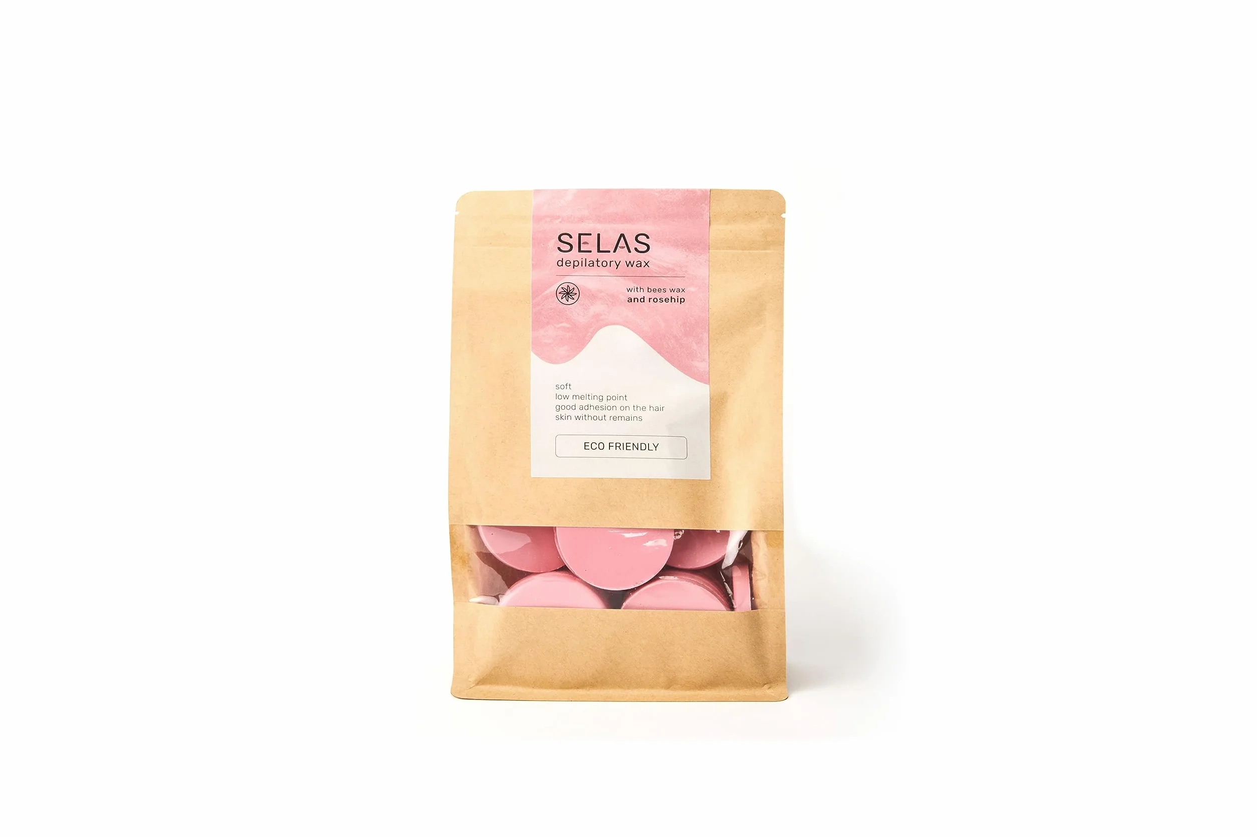 SELAS Wosk do Depilacji 500g Aloes Dzika Róża Bezpasmowa Depilacja Woskiem Pszczelim