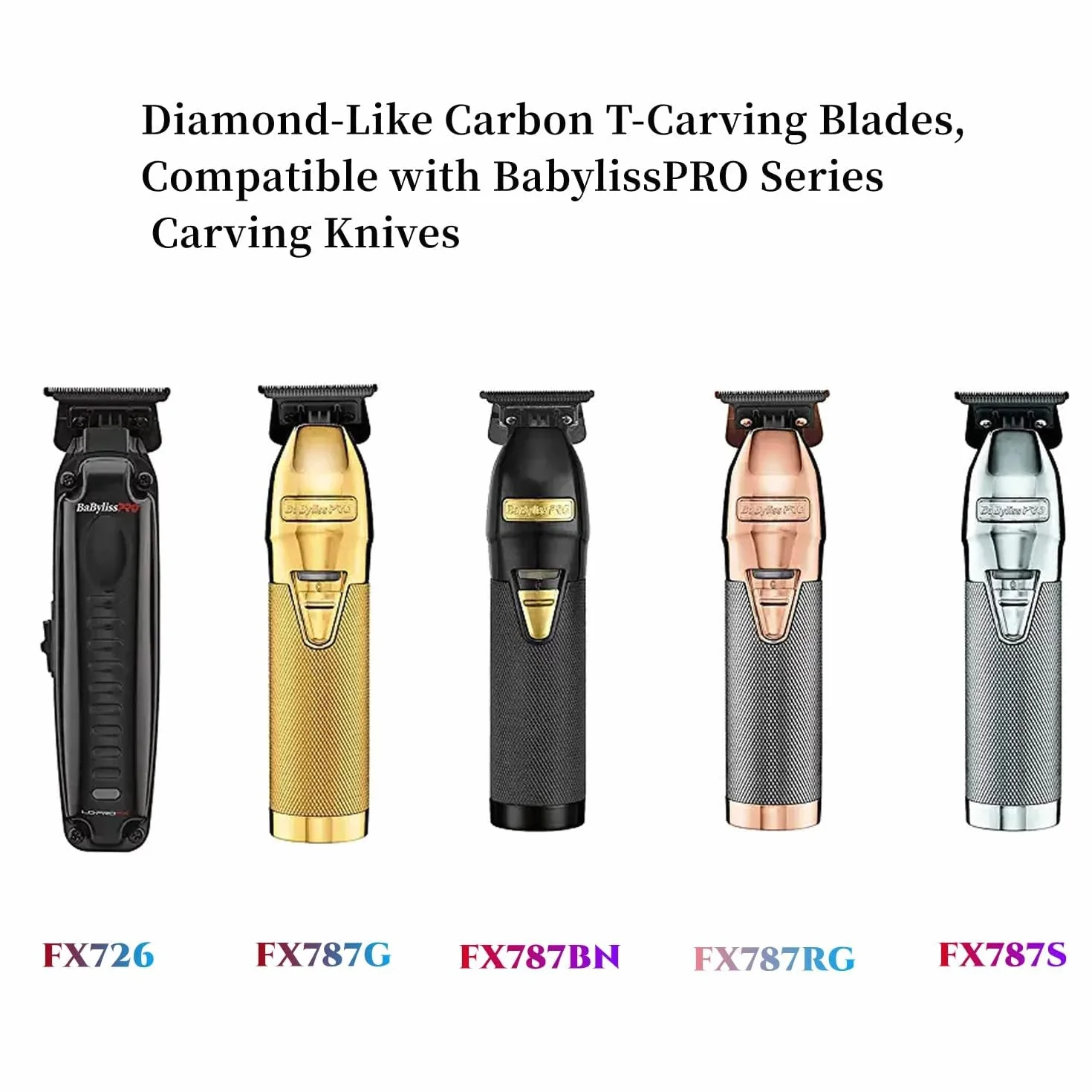 FX707B2 ostrza zamienne do trymera BaBylissPRO FX787 i FX726, ostrza zamienne DLC, kompatybilne z ostrzami trymera BaByliss, czarne
