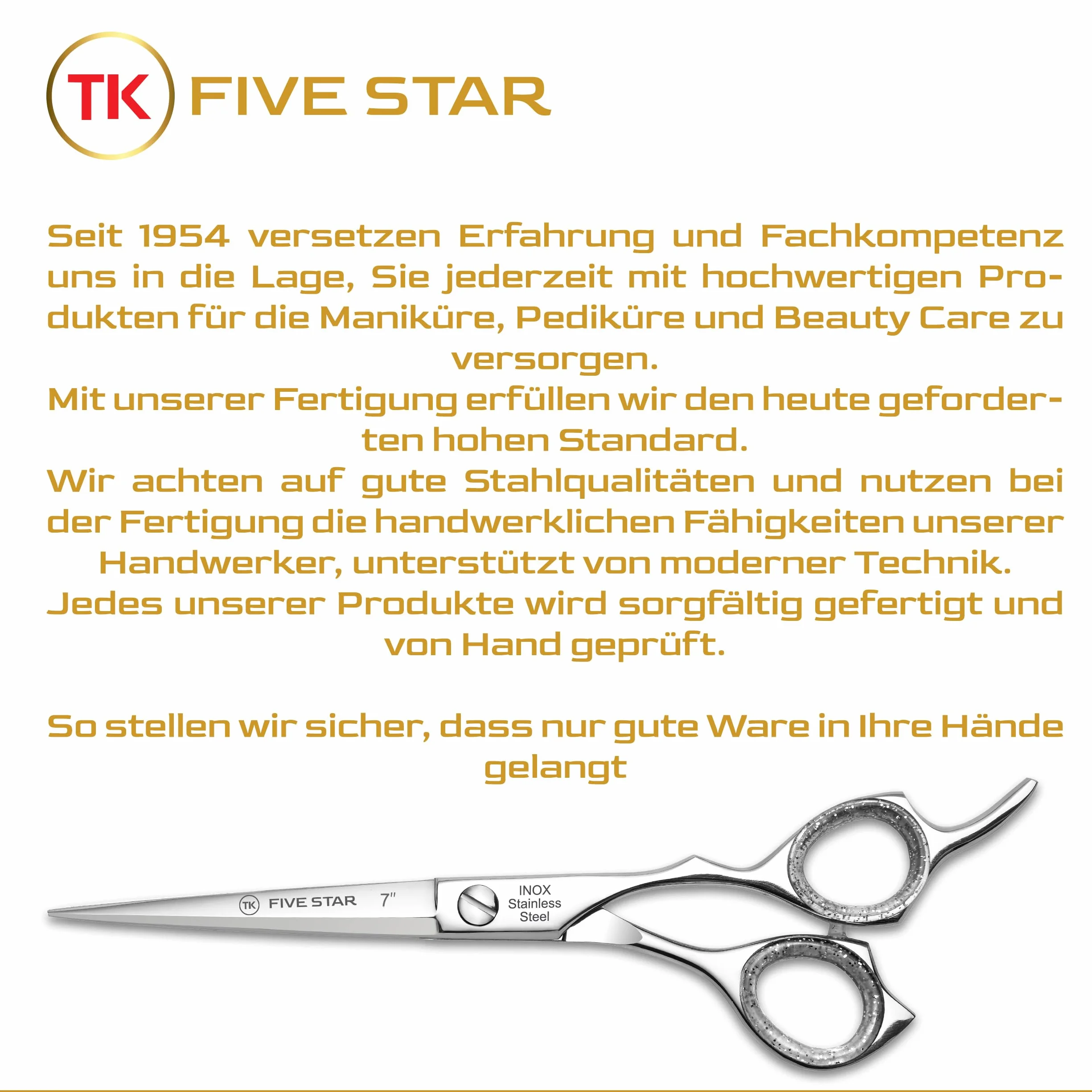 TK FIVE STAR Sigma profesjonalne nożyczki fryzjerskie Razor-Edge 7", nożyce do strzyżenia brody, nierdzewne dla kobiet, mężczyzn, fryzjerów, salonów fryzjerskich i dzieci, do mocnych i