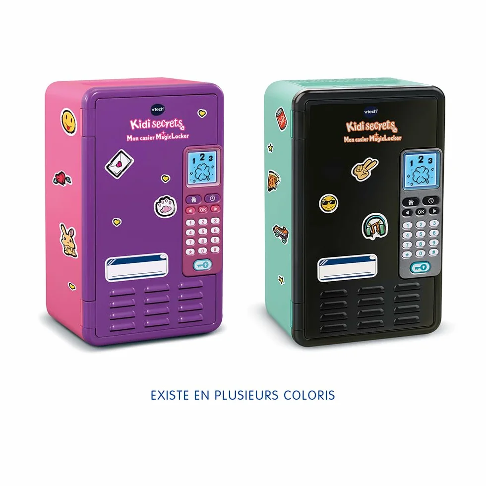 VTech - KidiSecrets, moja fioletowo-różowa szafka MagicLocker, tajny sejf z kodem, w ciąży, gry, budzik, niestandardowe pudełko skarbów, prezent dla dzieci w wieku 6-12 lat - Zawartość w języku