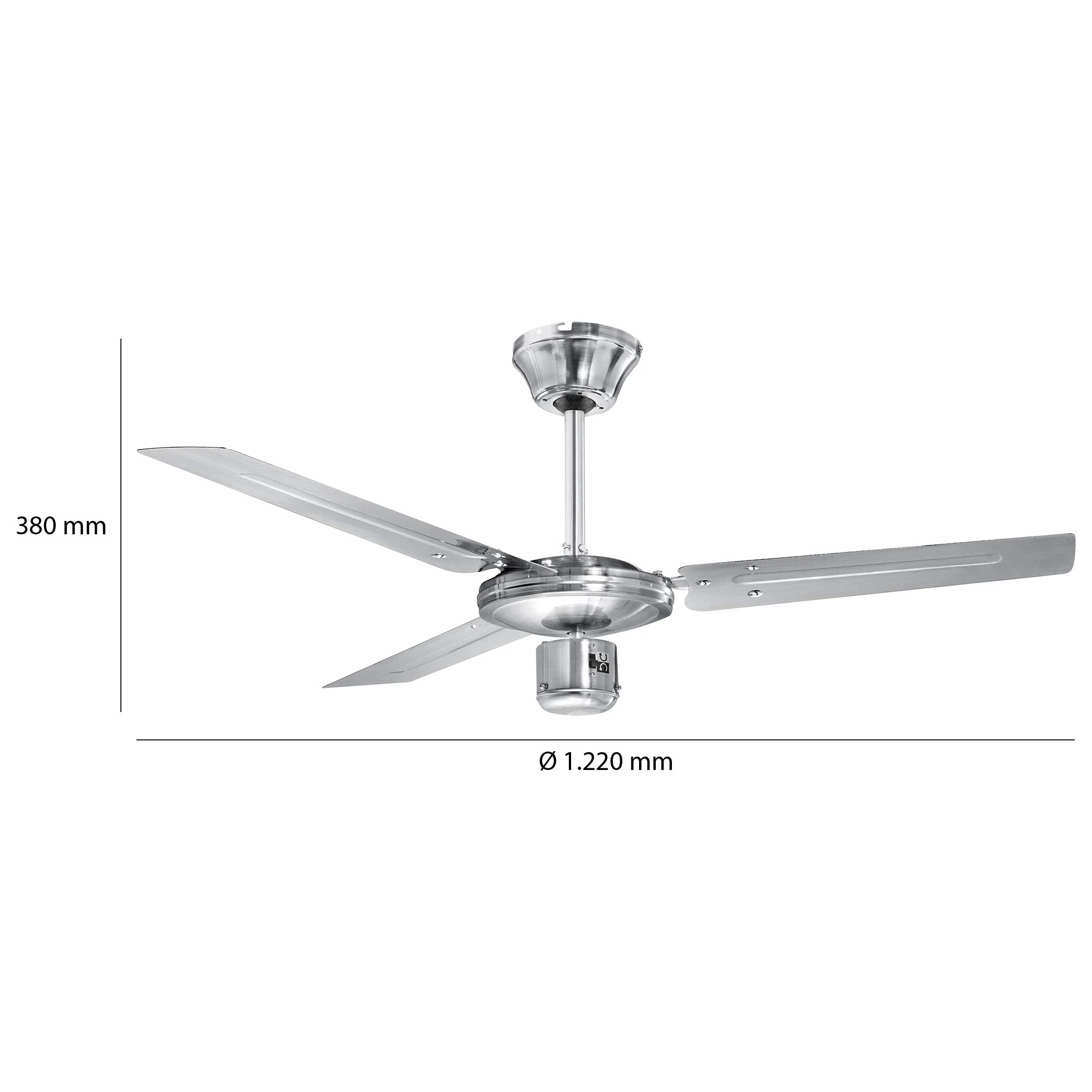 ProfiCare Wentylator Sufitowy PC-DVL 3071 122 cm 60 W Stal Nierdzewna 4 Poziomy Mocy Funkcja Odwrotna Lato/Zima
