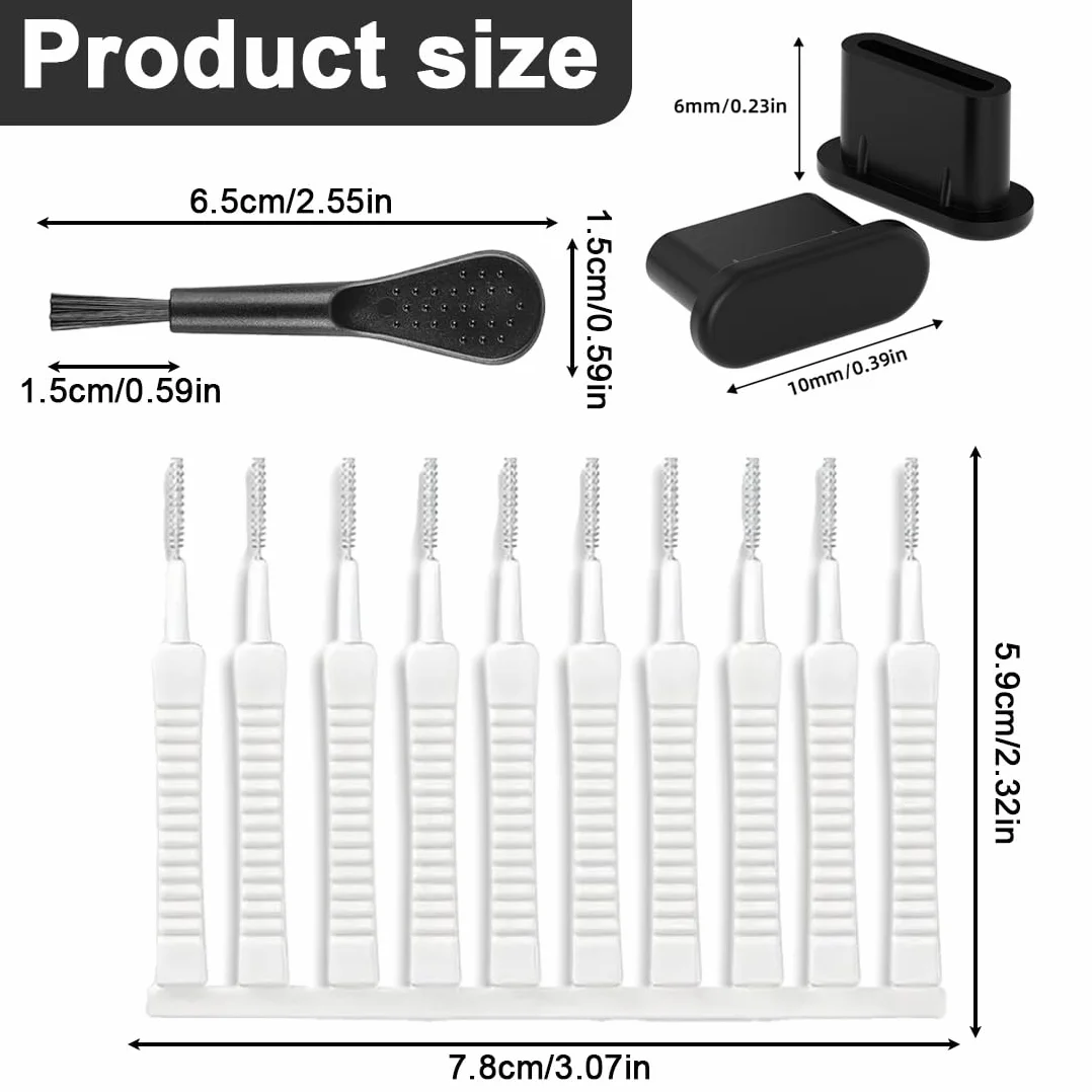 WeddHuis 1 zestaw do czyszczenia smartfonów USB C Szczotki do czyszczenia telefonu, uchwyt przeciwpyłowy do złącza, głośnika i mikrofonu