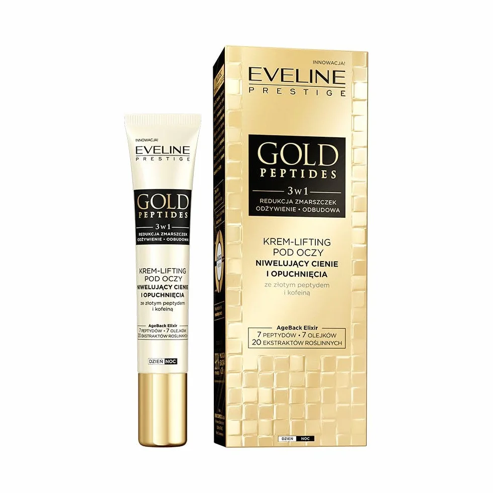 Eveline Cosmetics Gold Peptides Lifting krem pod oczy z koloidalnym złotem i ceramidami do redukcji zmarszczek i blasku