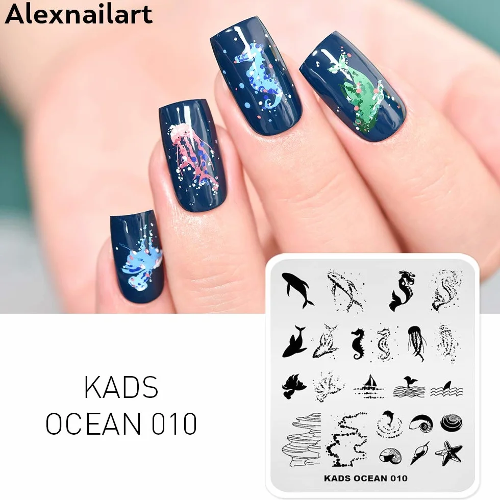 Nail Art Stamping Tablice Obraz z motywami syreny oceanu do druku manicure narzędzia transferowe
