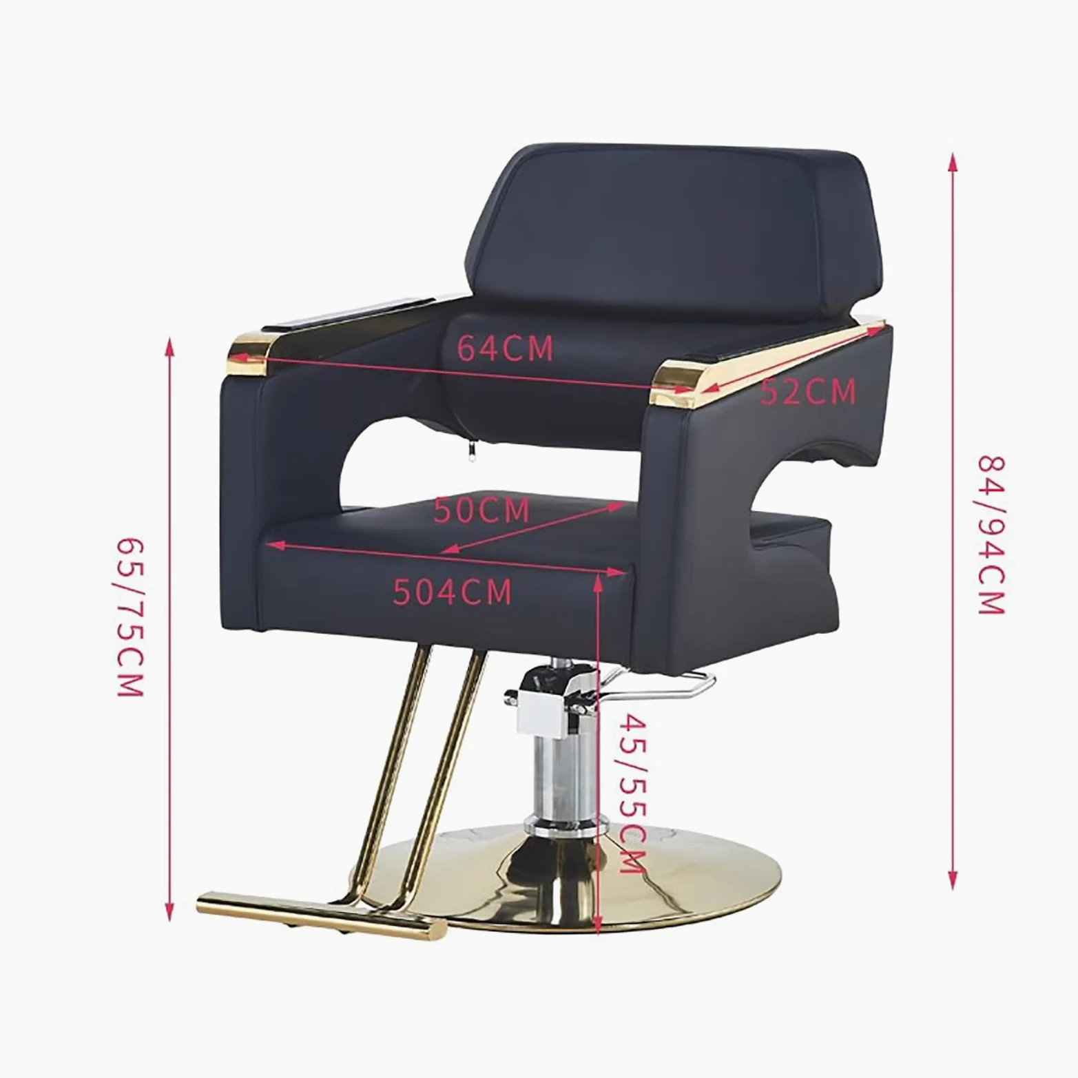 Generic Fotel salonowy, fotel fryzjerski do stylizacji włosów, fotel fryzjerski z hydraulicznym mechanizmem regulacji wysokości, obrotowy o 360°, wyposażenie salonu kosmetycznego,C,square