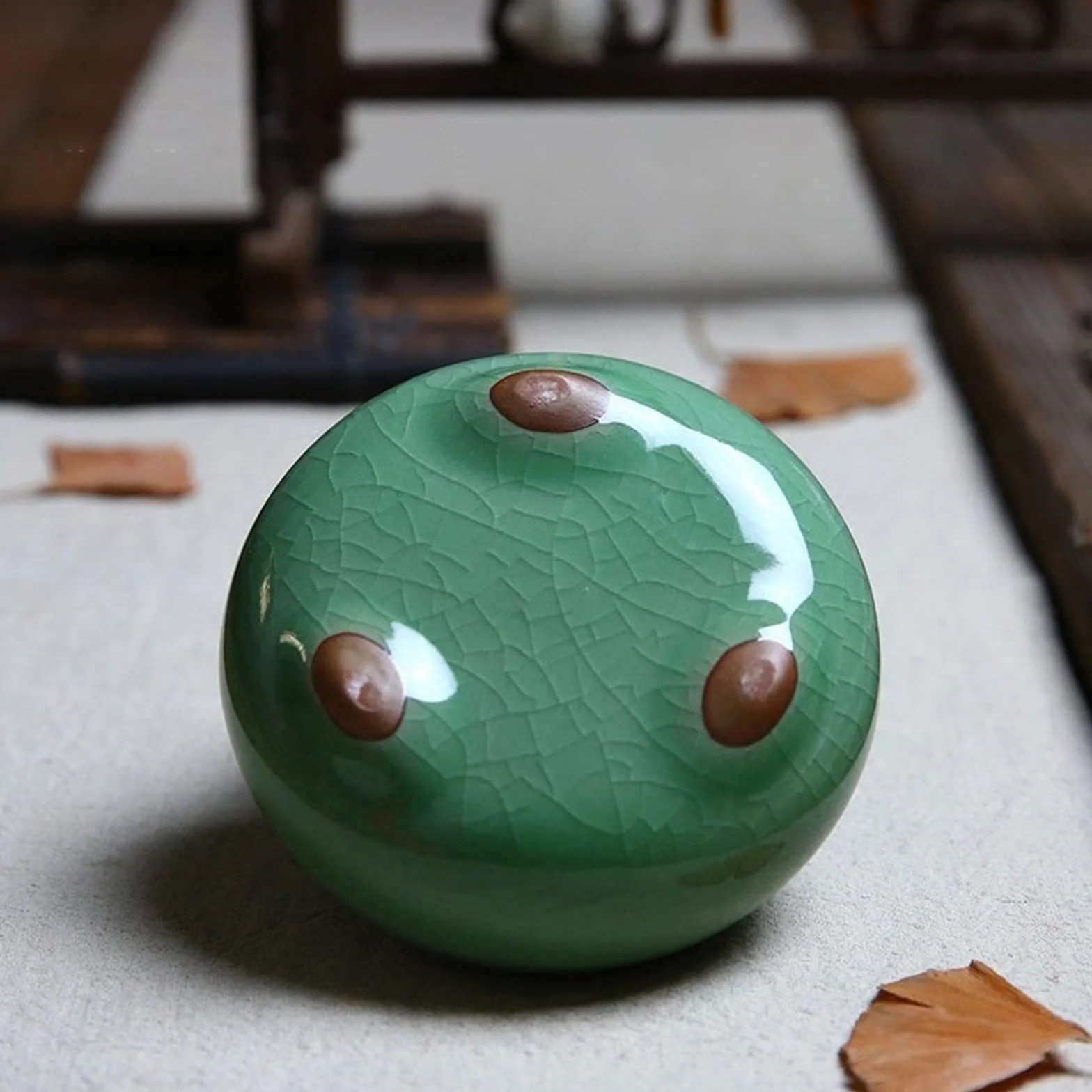 Ceramiczny Pojemnik na Czosnek Pyłoszczelny Wentylowany Zielony
