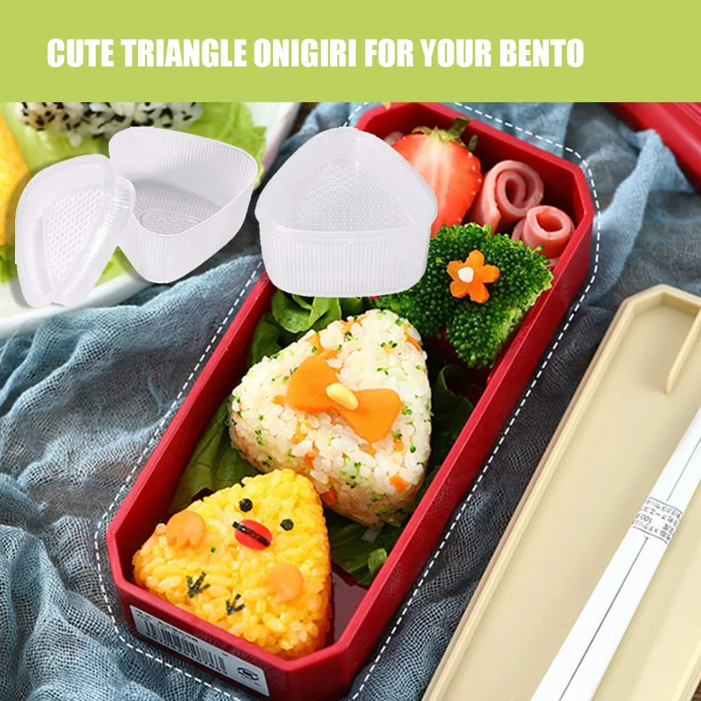 4 sztuki foremek Onigiri, trójkątna forma do sushi, forma do ryżu, zestaw 2 trójkątnych form do sushi do sushi Onigiri, nadaje się do trójkątnego sushi, narzędzie do ryżu Onigiri