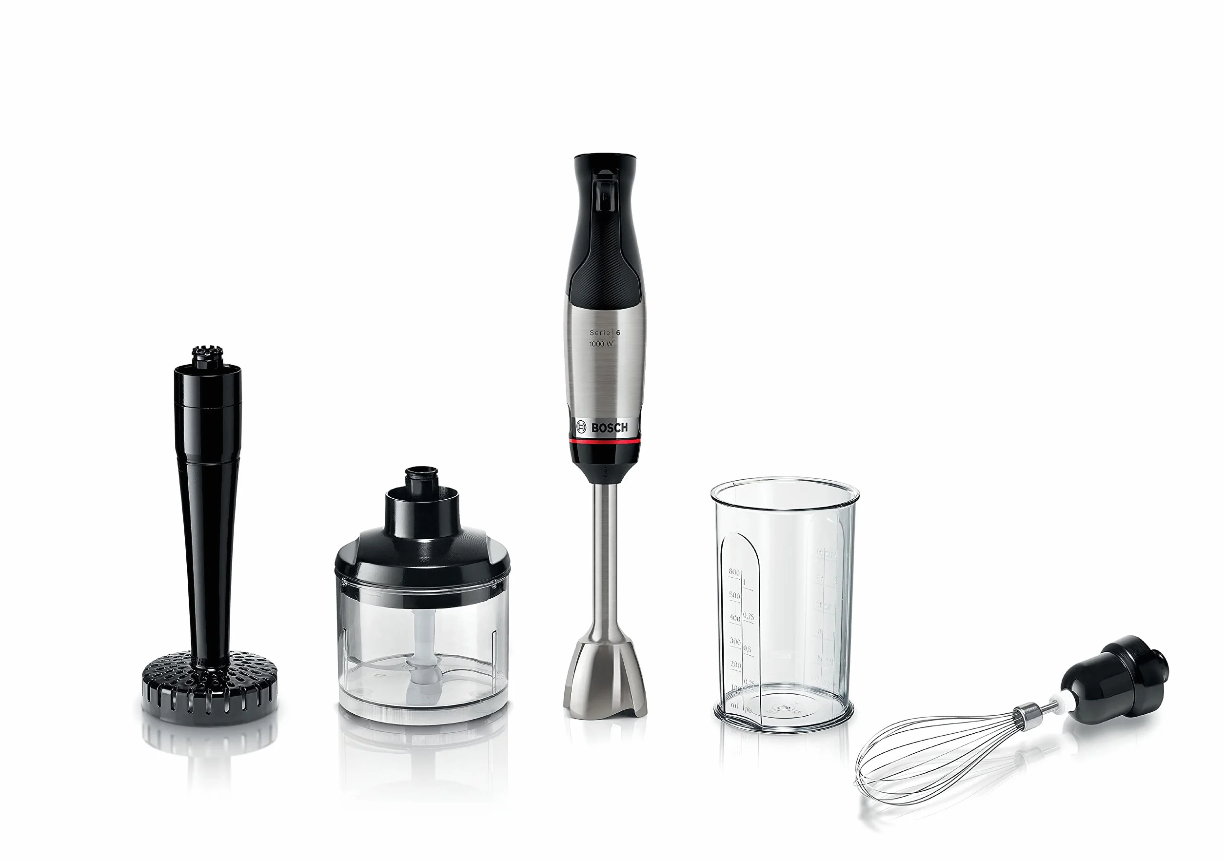Bosch Blender ręczny Bosch ErgoMaster MSM6M623, 1000 W, QuattroBlade Pro, bogaty zestaw akcesoriów