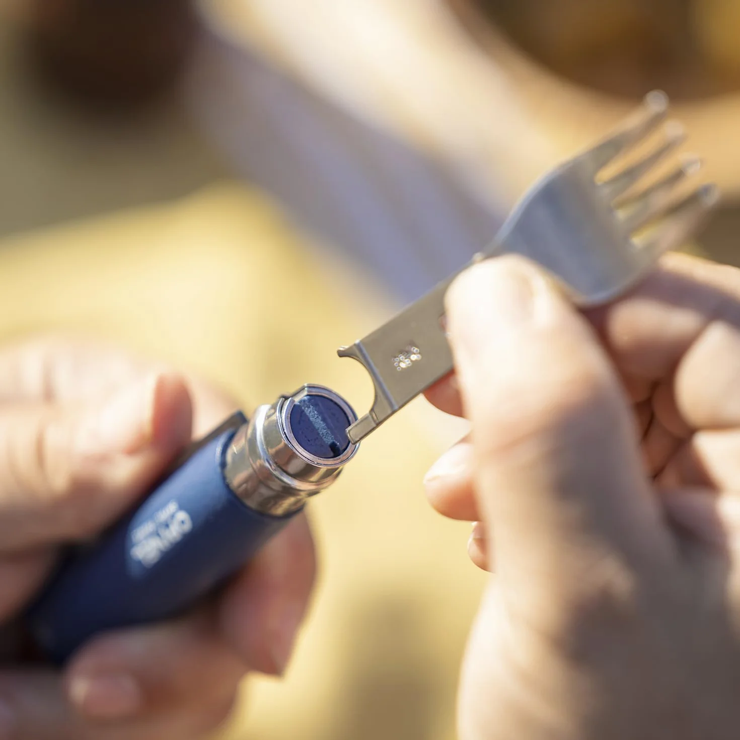 Opinel PICNIC PLUS 3-częściowy zestaw do noża nr 08, widelec i łyżka 10,5 cm