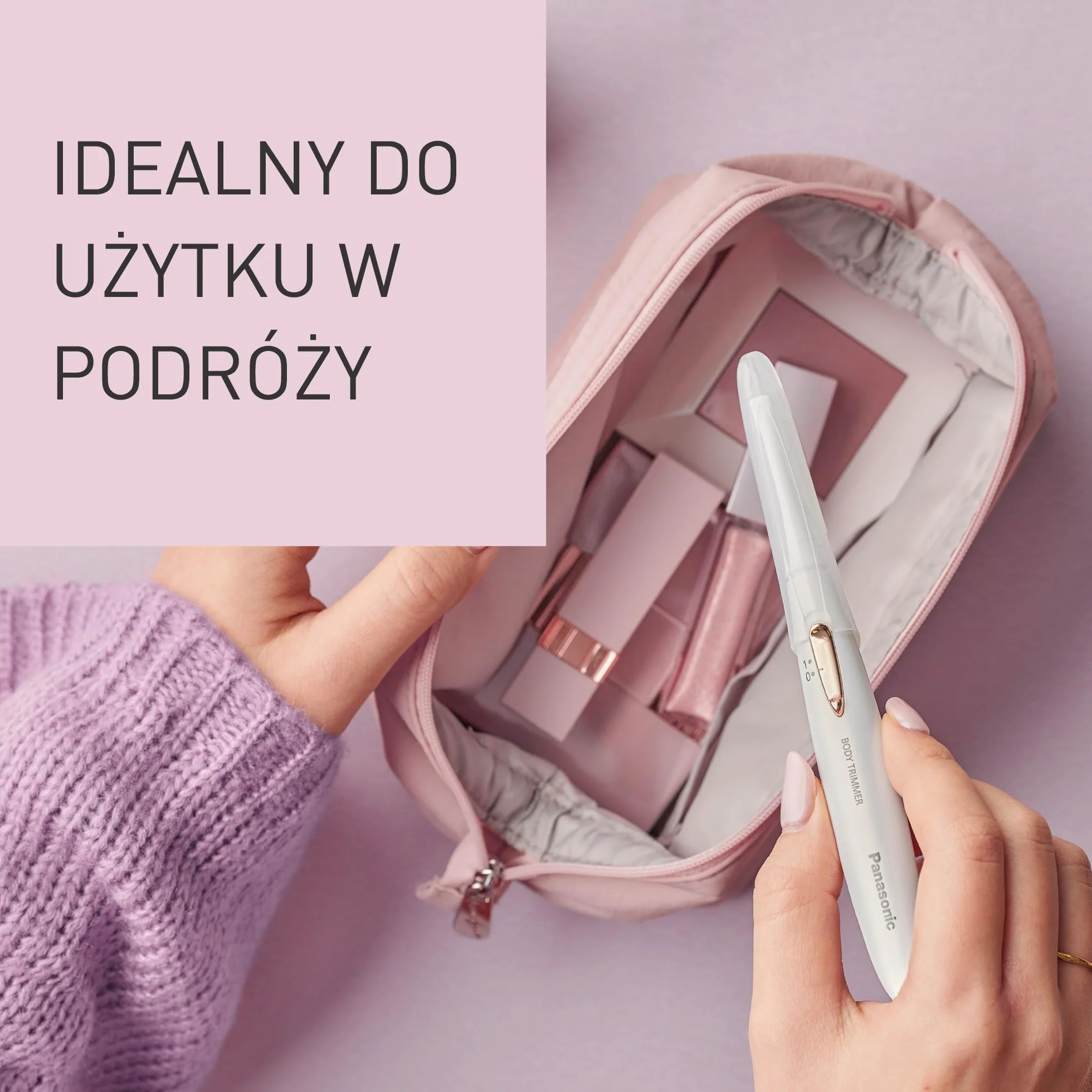Panasonic ES-WR51, Golarka dla Kobiet, Golarki Damskie, Na Sucho, Zasilany na Baterie (1 Bateria AAA), Nasadka Ochronna, Szczoteczka do Czyszczenia