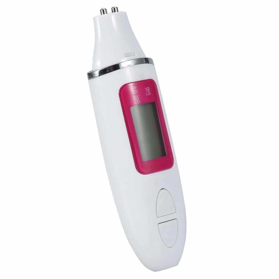 Tester wilgotności skóry, analizator skóry, biały, cyfrowy wyświetlacz LCD, Precision Skin SensorTester, pomiar wilgotności twarzy i wody