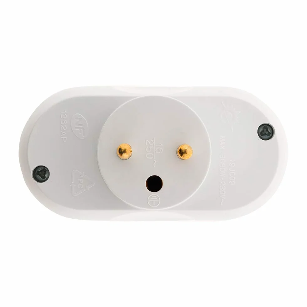 Zenitech - Listwa Zasilająca Podtynkowa z 2 Gniazdami - 2x16A - Biała - Elegancki Design - Montaż Wbudowany - 15 cm - Do Domu i Biura - Trwałe Materiały - Zasila Urządzenia Wysokoenergetyczne