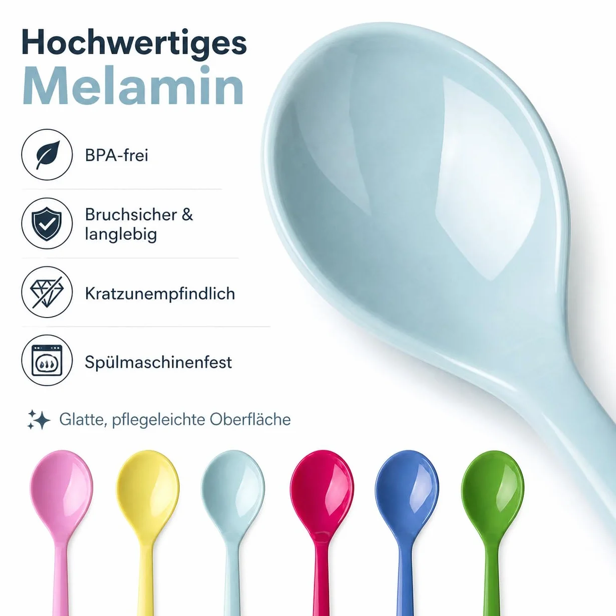 Rice Melamina łyżeczki do herbaty, 6 sztuk