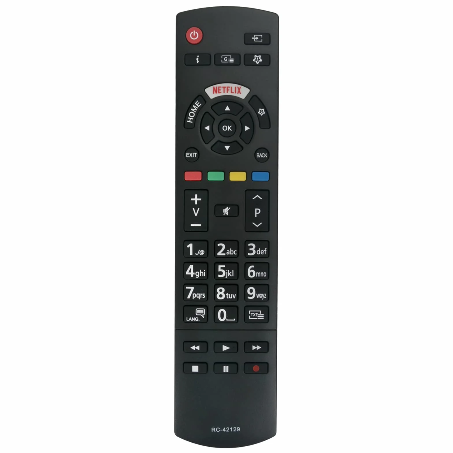 RC42129 zamiennik pilota do Panasonic LED TV TX-32GS350E TX-43HX580E TX-43HX580EZ TX-43HX582E TX-43HX585E TX-43HX600E TX-43HX602E TX-43HX603E TX-W5ZachZachZachZachZachZach84 TX-50HX580E