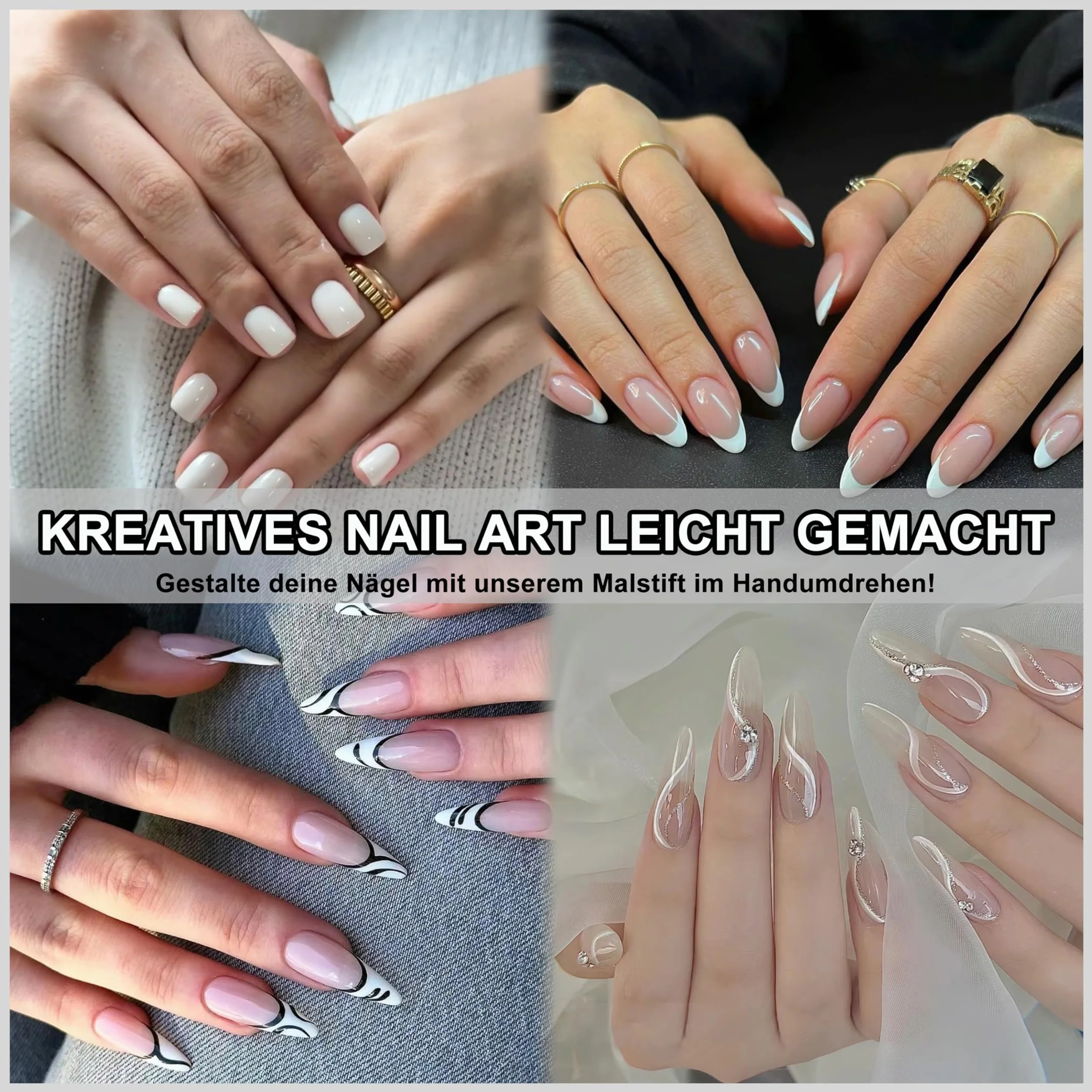 Pisak 3D, biały lakier do paznokci, pisak do malowania paznokci, graffiti, końcówka do paznokci, akcesoria do manicure, markery graffiti, dla kobiet, "zrób to sam"