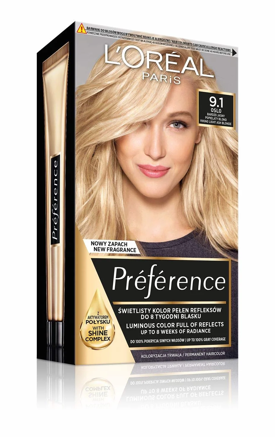 L'Oréal Paris Préférence 9.1 OSLO farba do włosów Bardzo Jasny Popielaty Blond