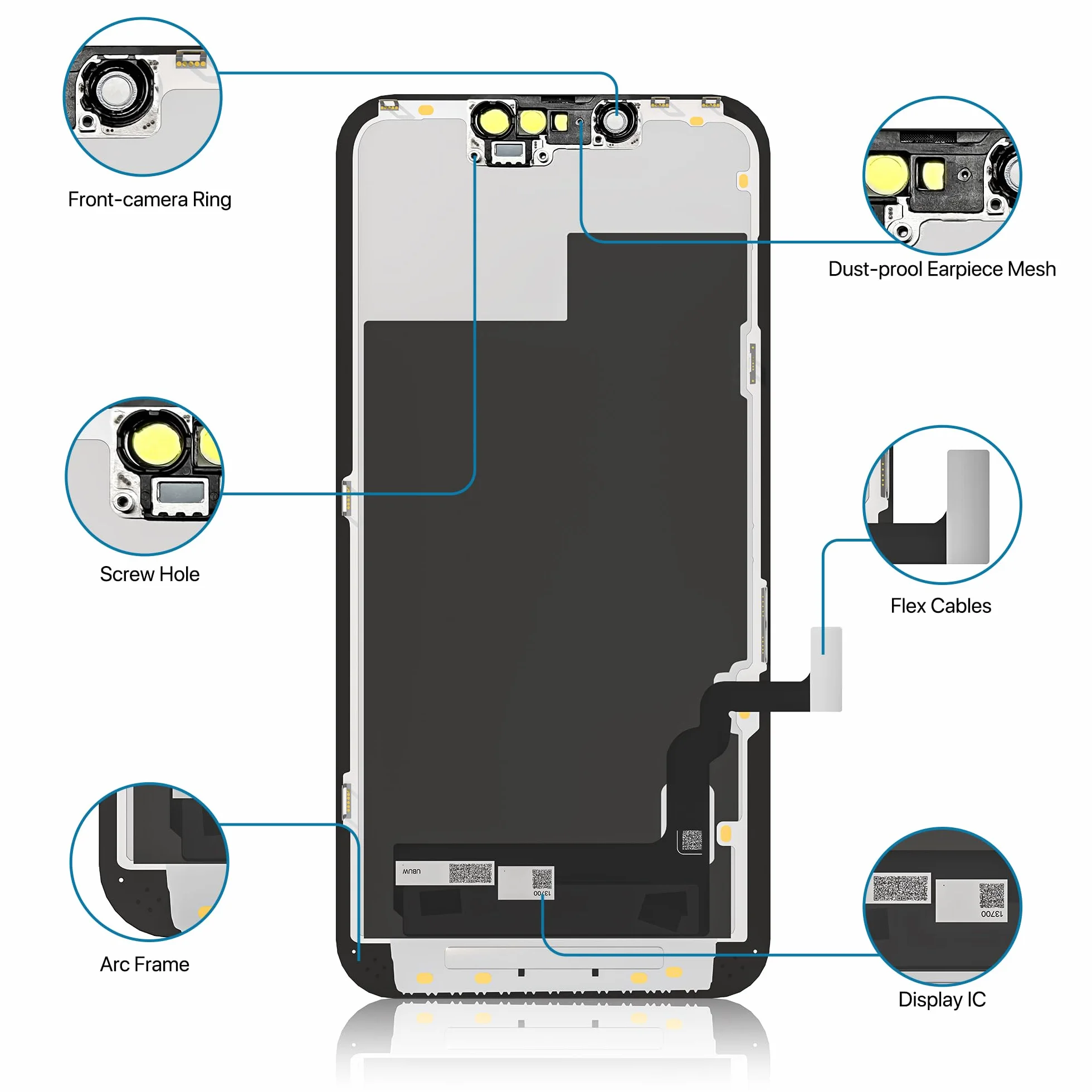 Ekran dotykowy LCD iPhone 13, ekran dotykowy Digitizer Assembly z kompletnym zestawem naprawczym + ochraniacz ekranu + wodoodporny klej