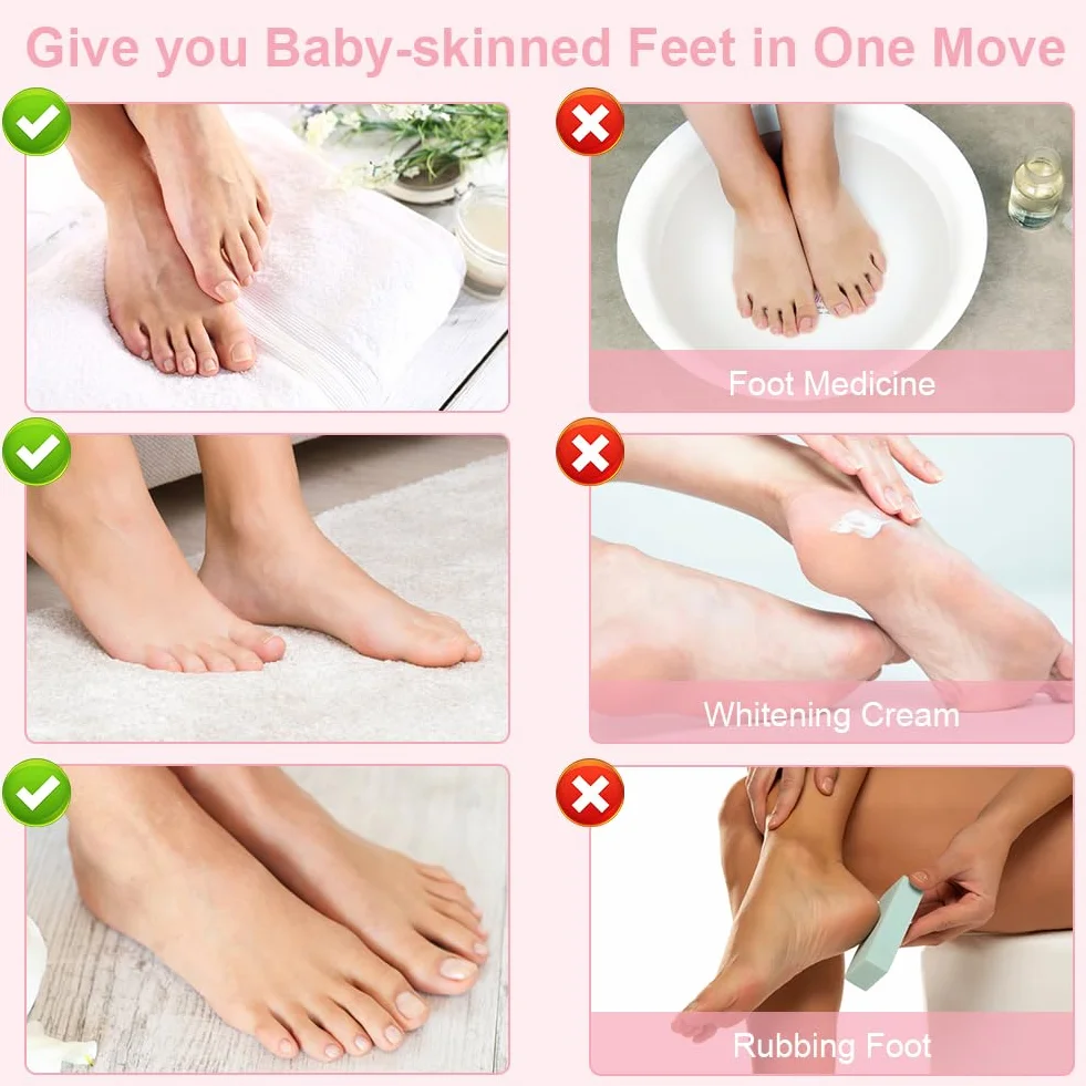 Maseczka do peelingu stóp, 4 pary maski do stóp peeling z różowym zapachem, usuwanie martwej skóry zrogowaciały skarpetki peeling do stóp, nawilżające złuszczające skarpetki dla mężczyzn i