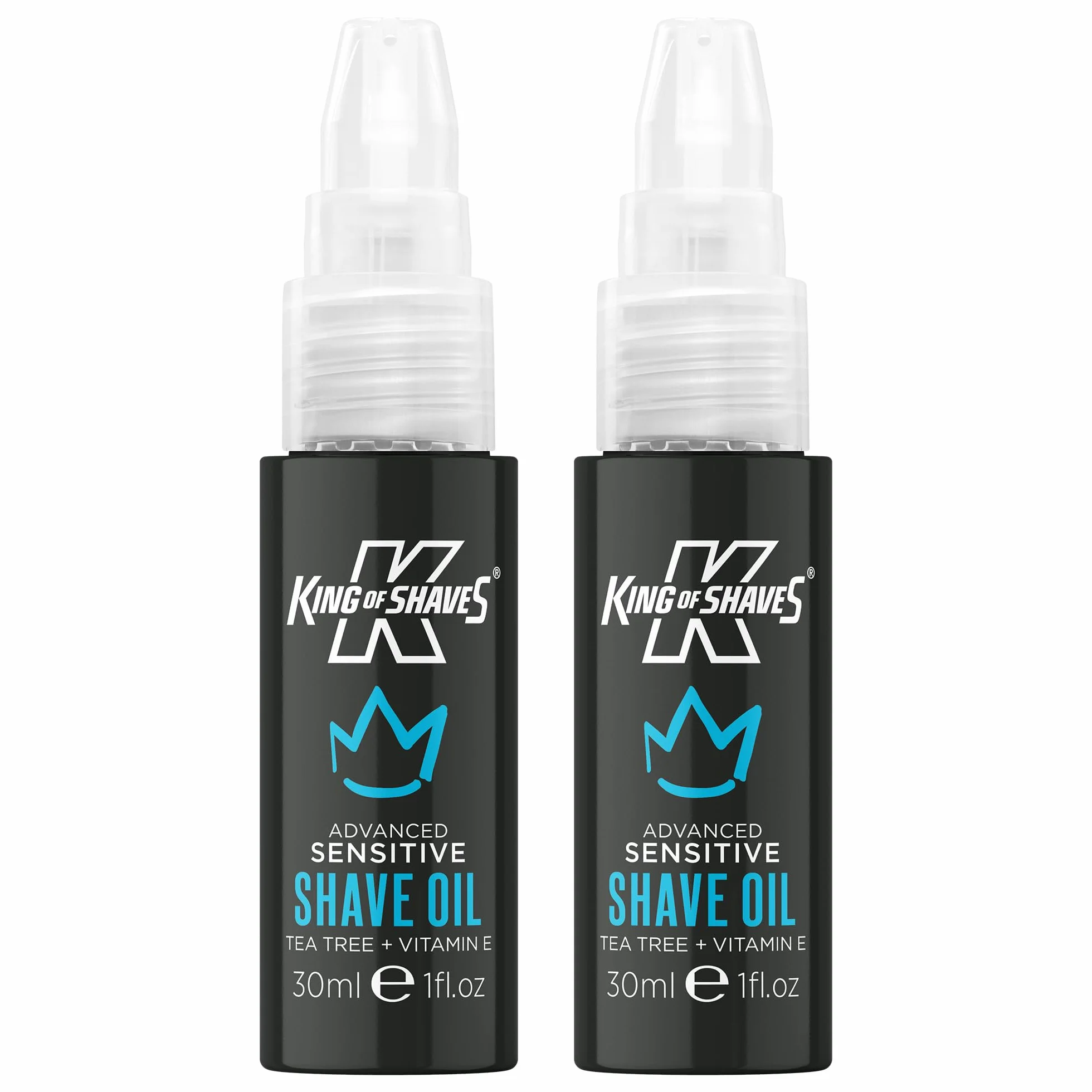 King of Shaves Sensitive Advanced Shaving Oil With Handy Pump 30 ml TWIN PACK