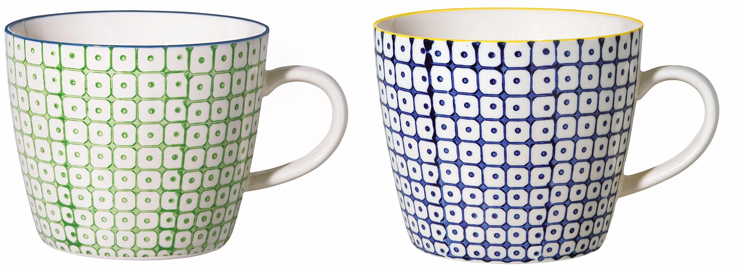 Bloomingville Kubki Carla Lapis ceramiczny Gres zielony niebieski zestaw 2 sztuk 280 ml Ø 9,5 x wys. 8 cm