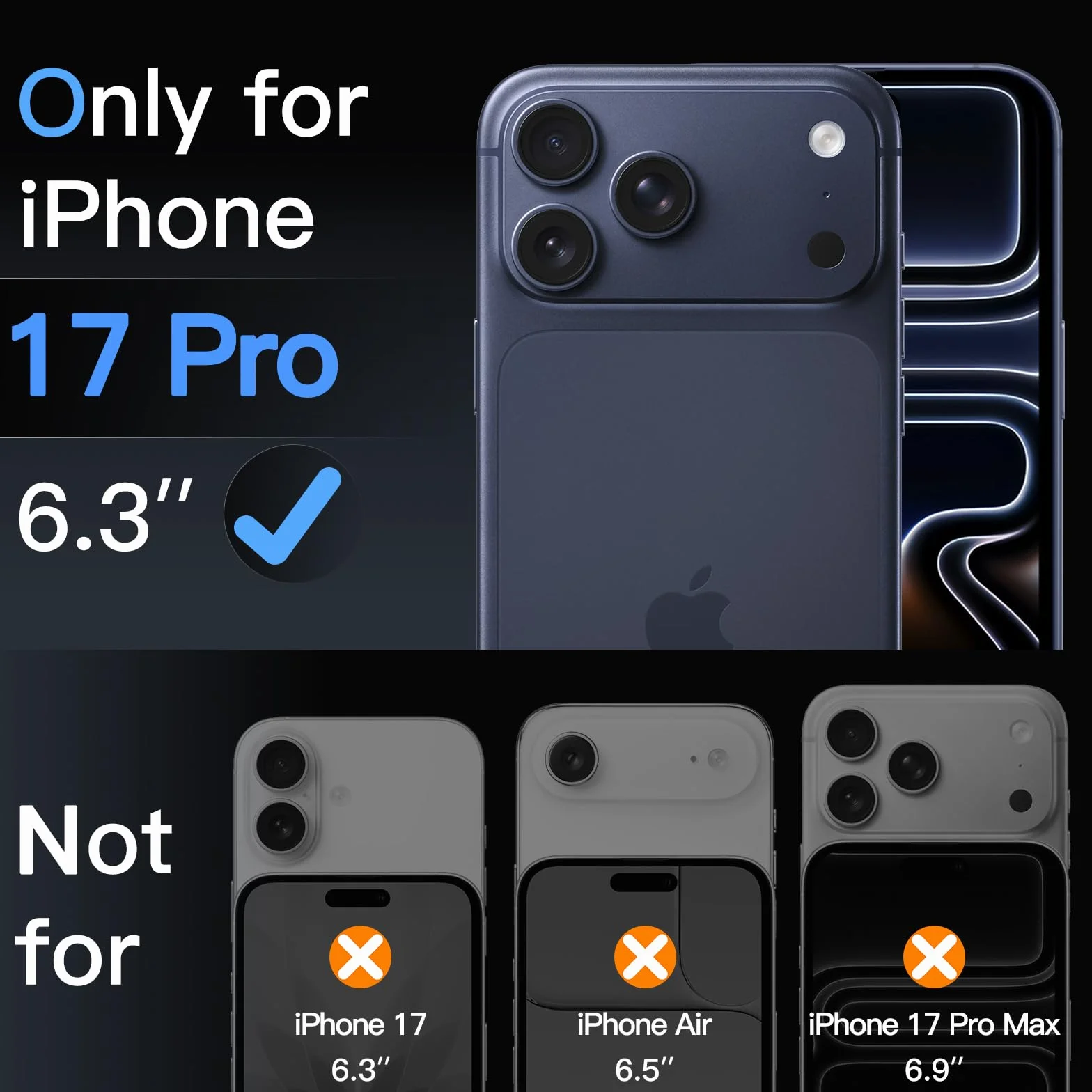 JETech Pełna Pokrycie Ochraniacz Ekranu dla iPhone 17 Pro, AR Powłoka Antyodblaskowa, Czarna Krawędź Szkło Hartowane Antyodciskowy & Narzędzie Instalacyjne Auto-Align, 6,3 Cala, 2 Sztuki