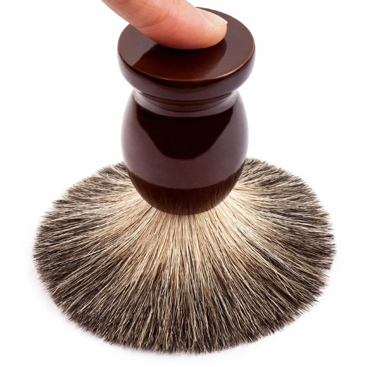 QSHAVE 100% najlepsza oryginalna szczotka do golenia z czystego włosia borsuka ręcznie wykonana. Podstawa z prawdziwego drewna. Idealna do golenia na mokro, maszynka bezpieczeństwa, maszynka do