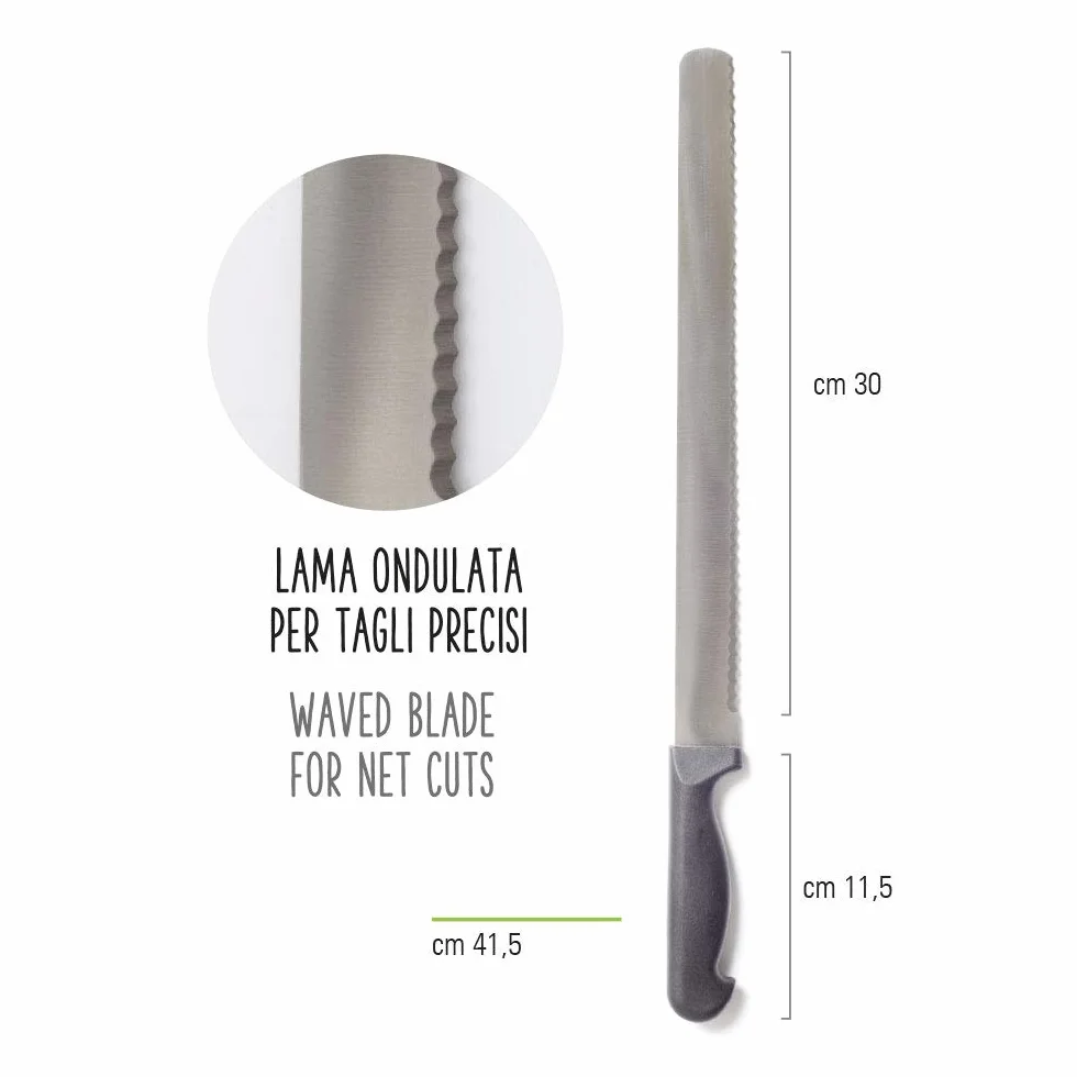 DECORA 0271010 nóż do ciasta 30 cm, Acciaio Inossidabile, stal
