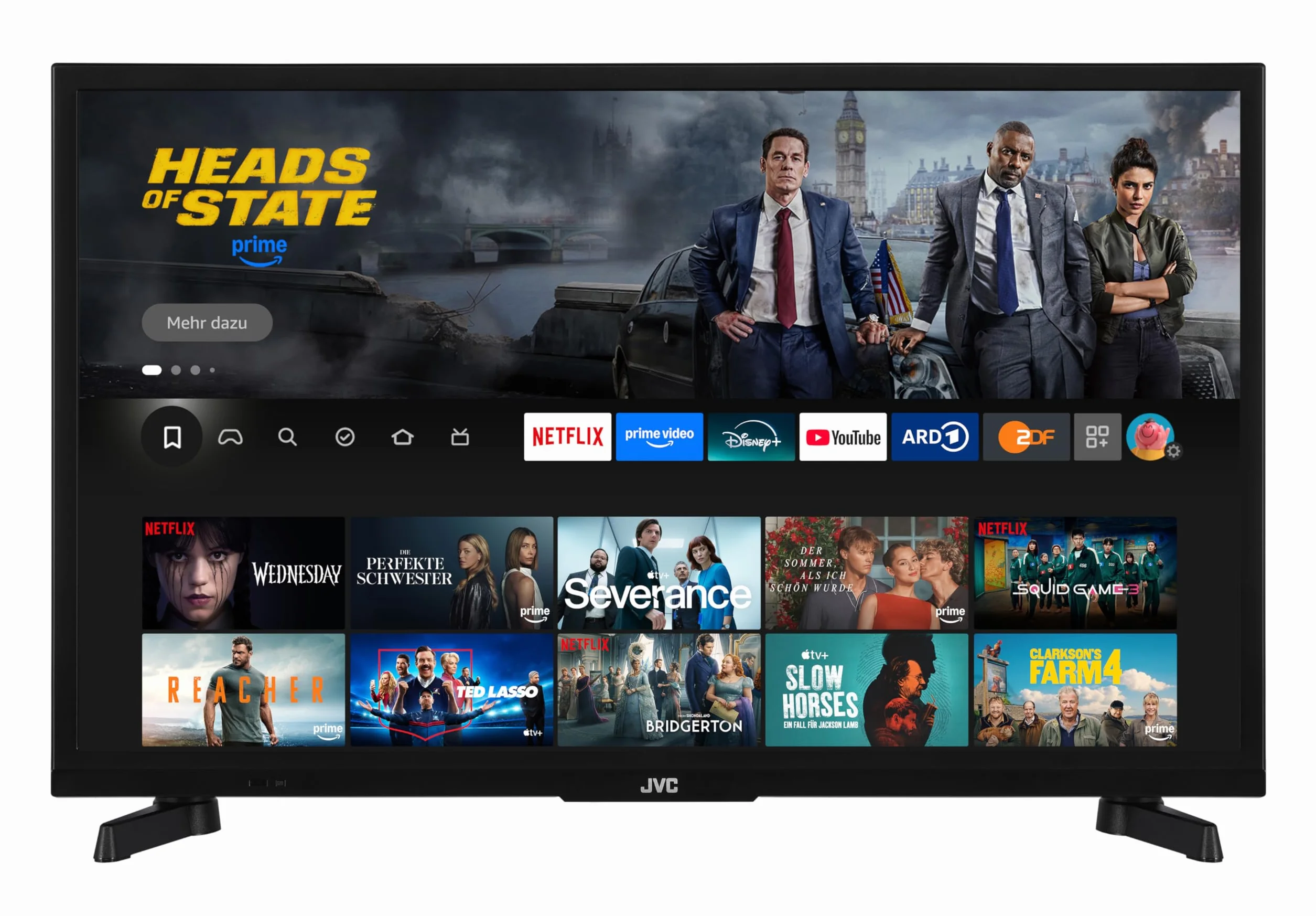 JVC Fire TV LT-24VRH3555 (2026) Fire TV, HD, Smart TV, HDR, sterowanie głosowe Alexa i potrójny tuner LED