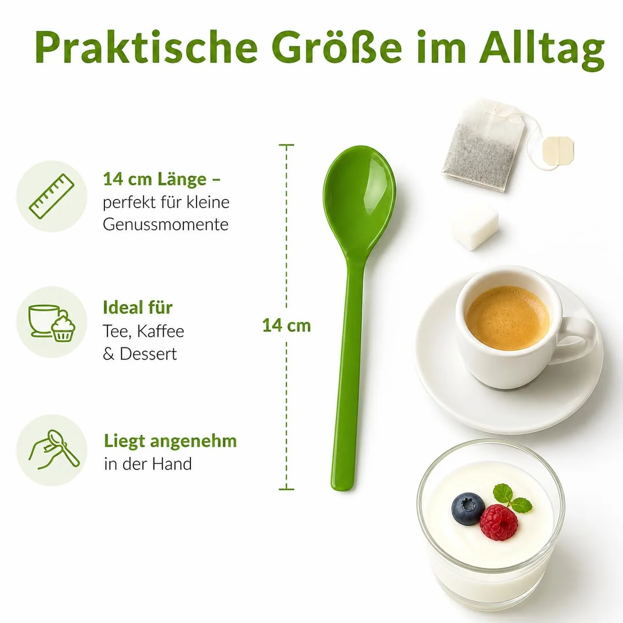 Rice Melamina łyżeczki do herbaty, 6 sztuk