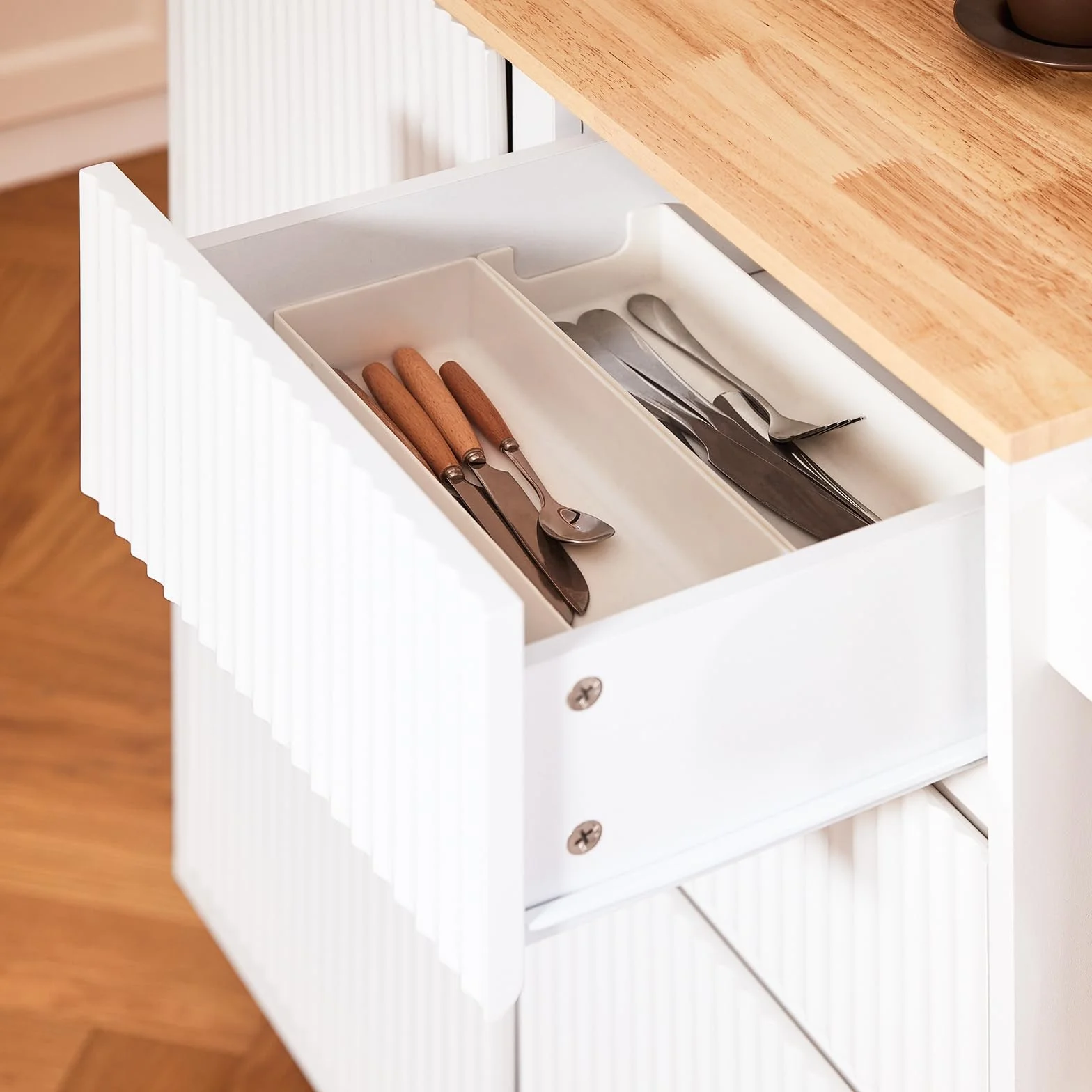 SoBuy Szafka kuchenna FKW124-WN z 2 szufladami