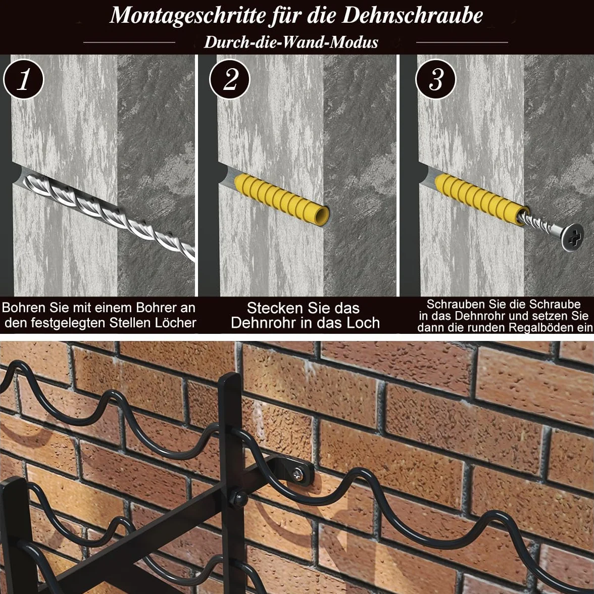 COSTWAY Metalowy regał na wino 100 butelek 10 poziomów 150 kg 98x25x100 cm czarny