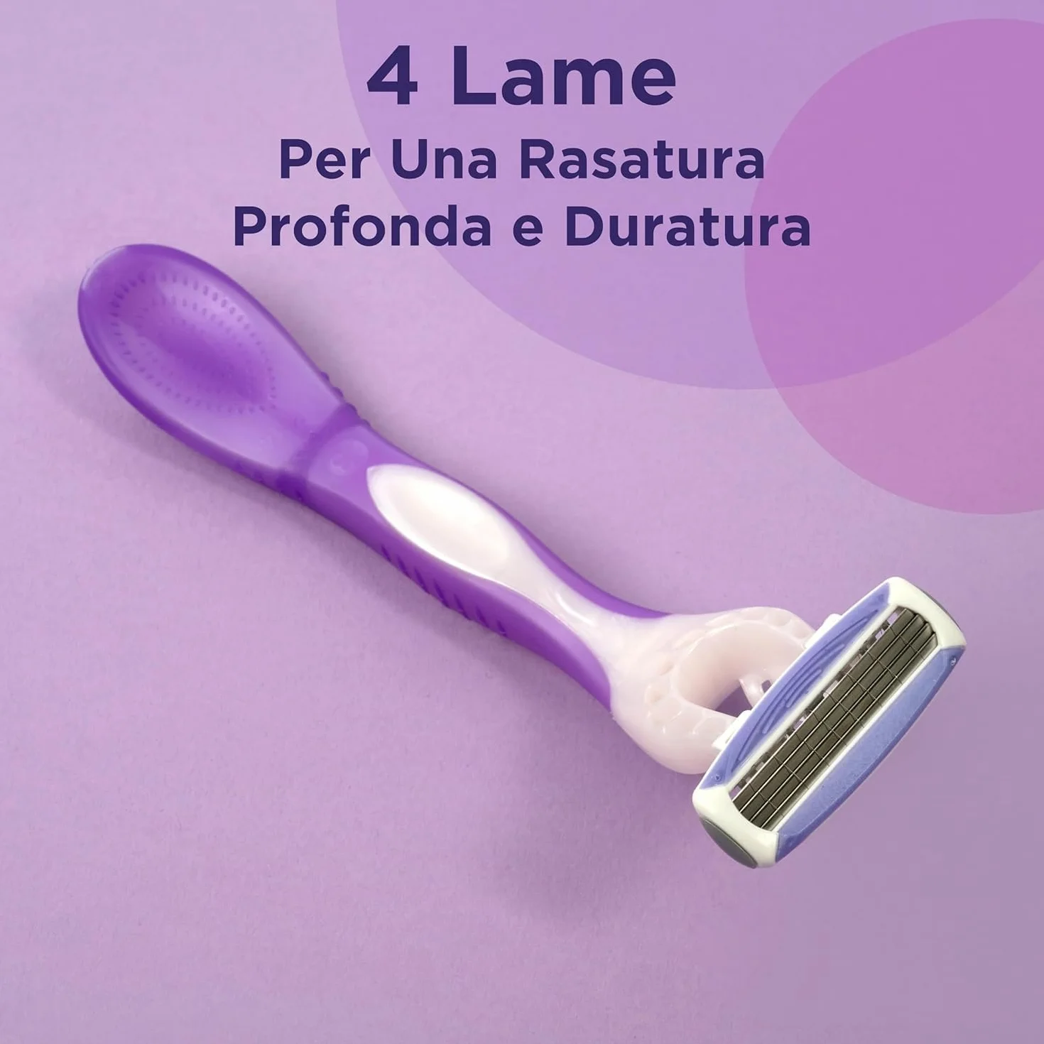 Wilkinson Sword Quattro My Intuition Smooth Violet Blooms - Jednorazowe maszynki do depilacji dla kobiet 4 arkusze nawilżające, golarki do depilacji dla kobiet, wrażliwa skóra, 3 sztuki