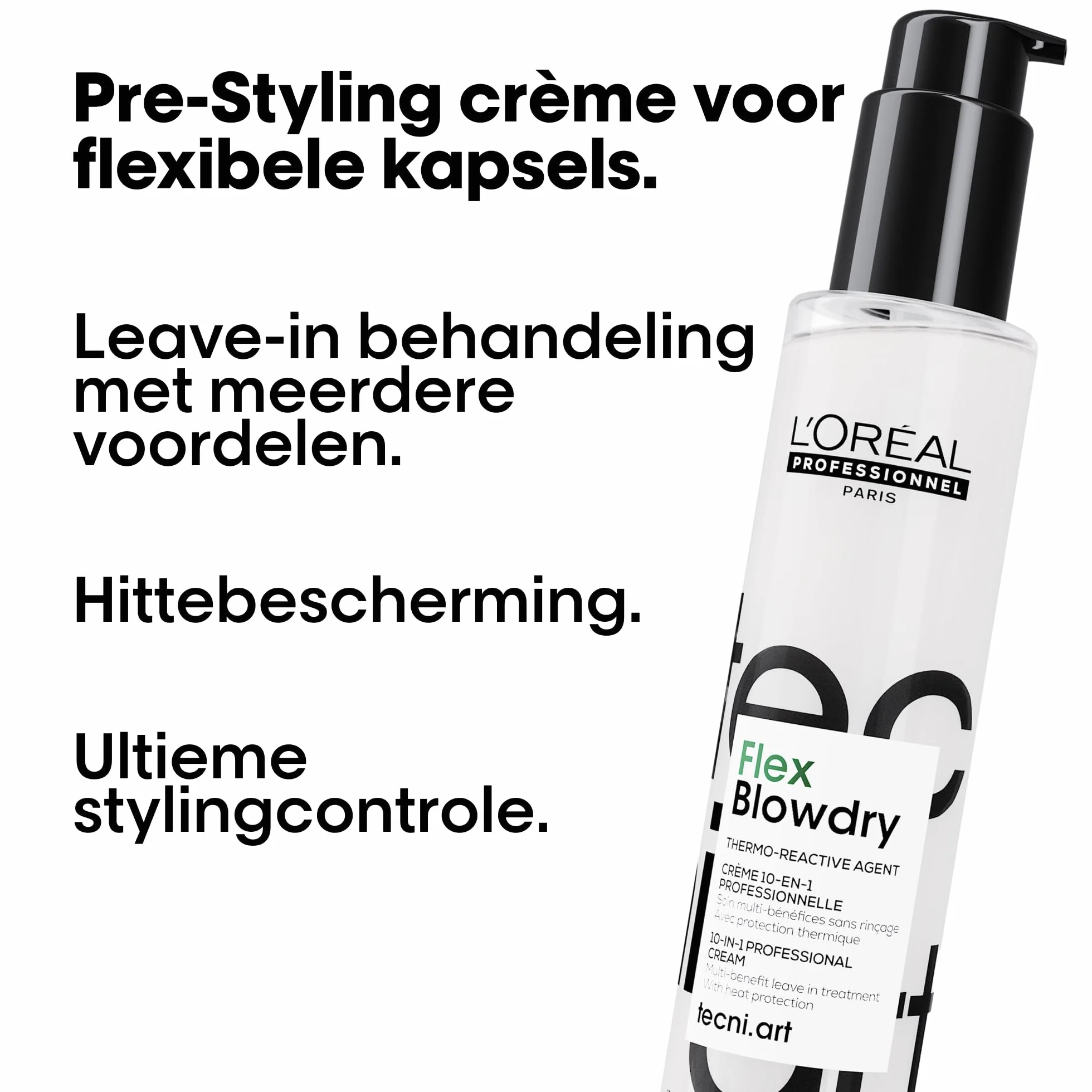 L'Oréal Professionnel Pre-Styling Cream Leave-in, chroni przed łamaniem włosów, przed łamaniem i wysoką temperaturą do 230°C, zapewnia długotrwałą kontrolę, do wszystkich rodzajów włosów, Flex Blowdry