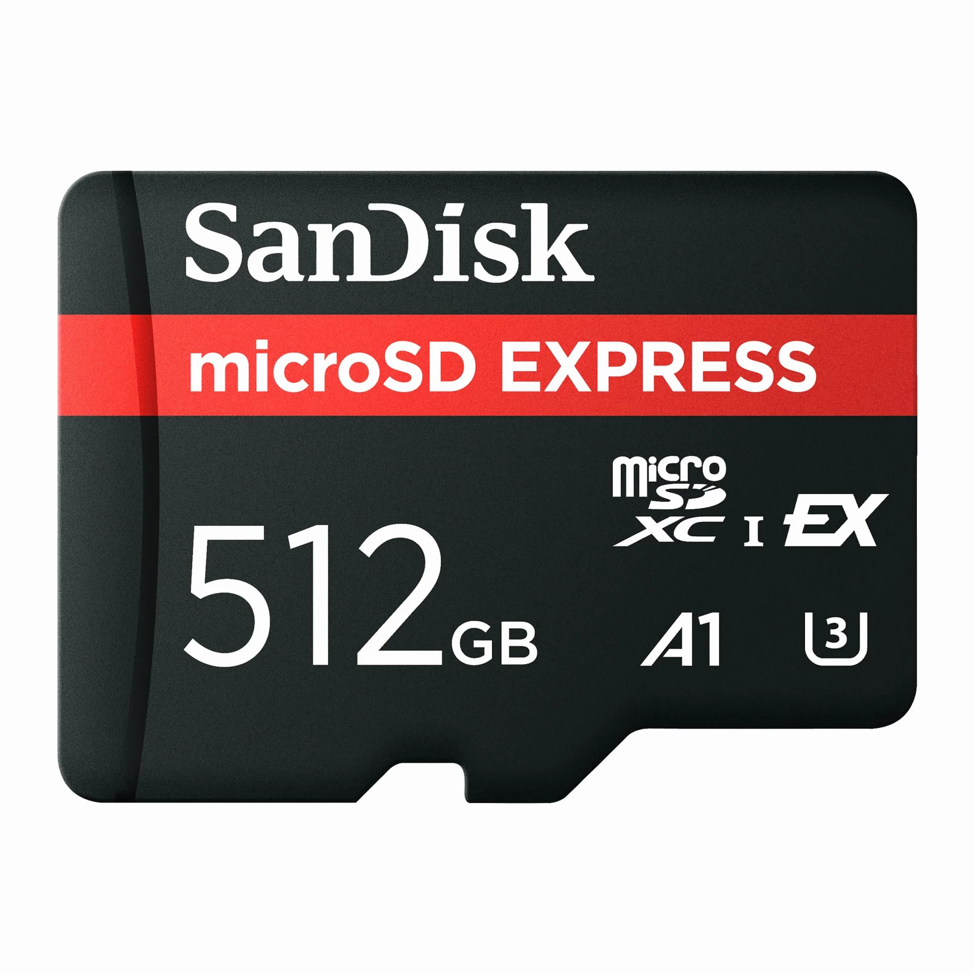SanDisk MicroSD Express 512GB, karta mSD, prędkość odczytu do 880 MB/s, prędkość zapisu do 650 MB/s, stała prędkość zapisu 220 MB/s, technologia SanDisk QuickFlow, ThermAdapt, UHS-I, U3, C10