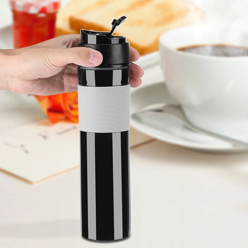 Fdit Przenośny ręczny ekspres do kawy Espresso Kompaktowy czarny