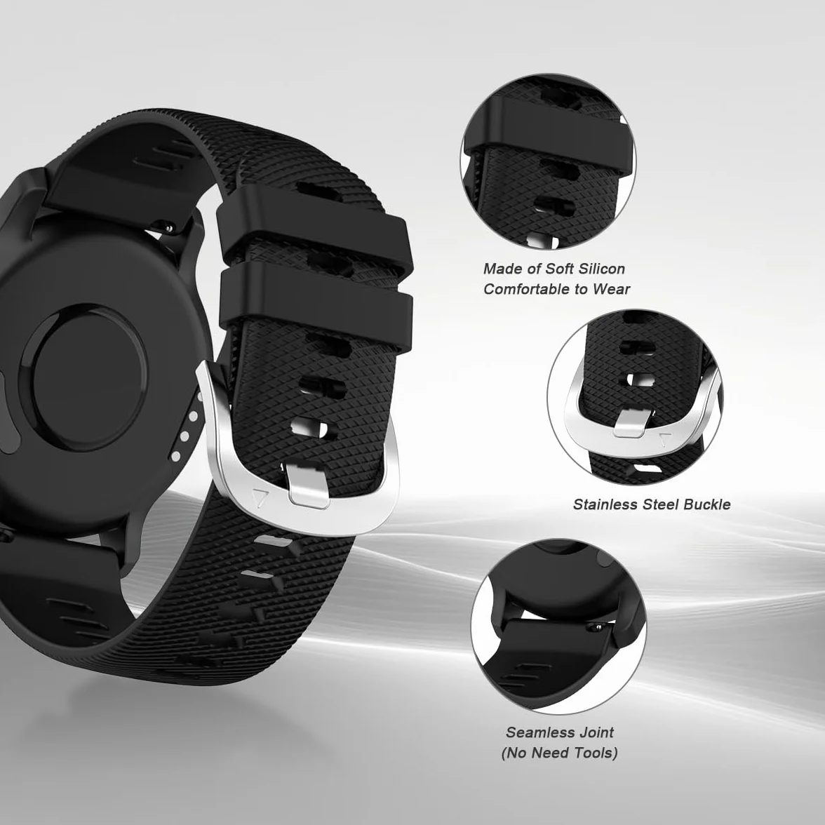 INF Pasek silikonowy z szybkozłączką 22 mm do Garmin Forerunner 265/255 / Venu 2