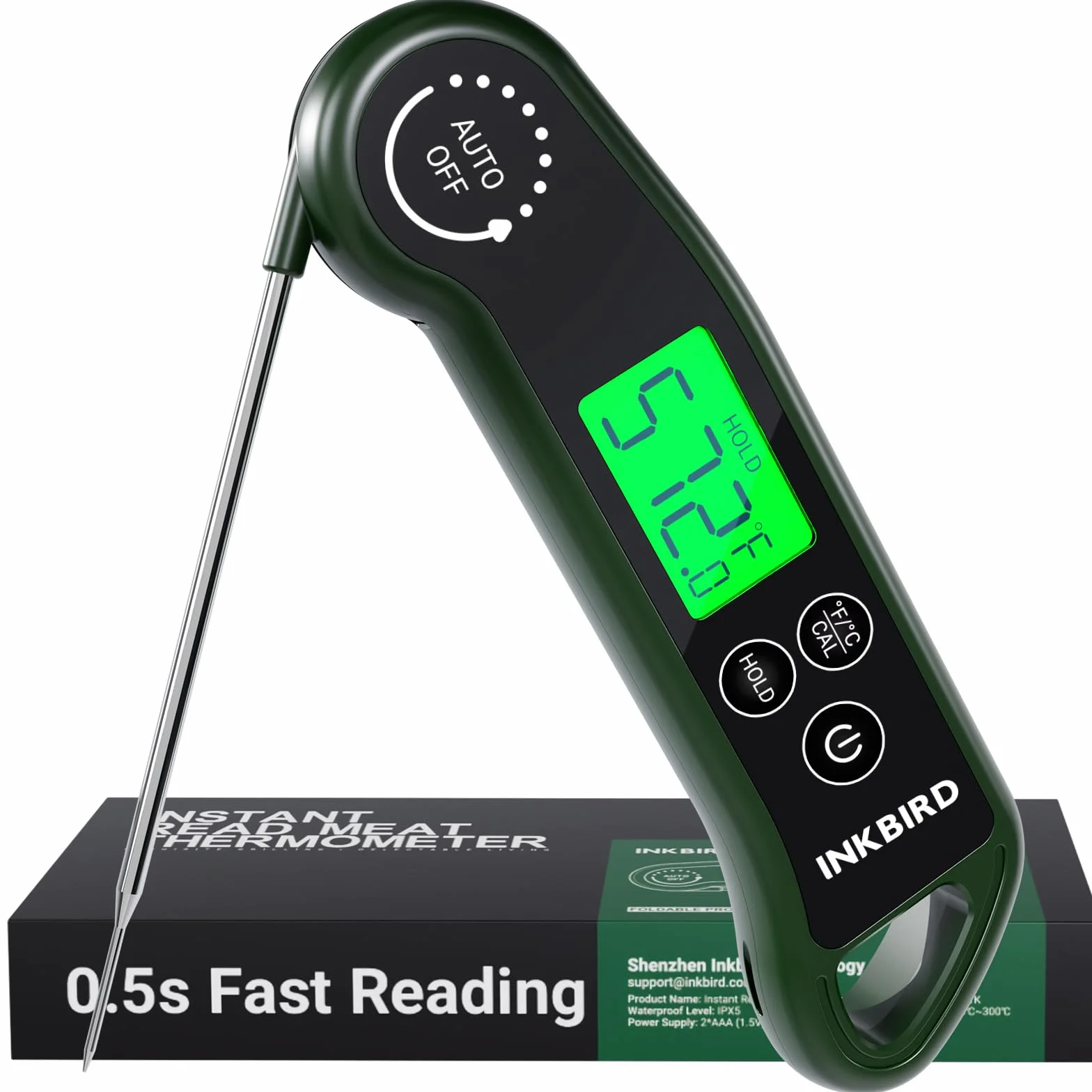 Inkbird RHT-11K cyfrowy termometr do mięsa, czujnik K 0,5 s, natychmiastowy termometr do smażenia, termometr kuchenny, ekran LCD, termometr do grilla, smażenia, karmienia niemowląt