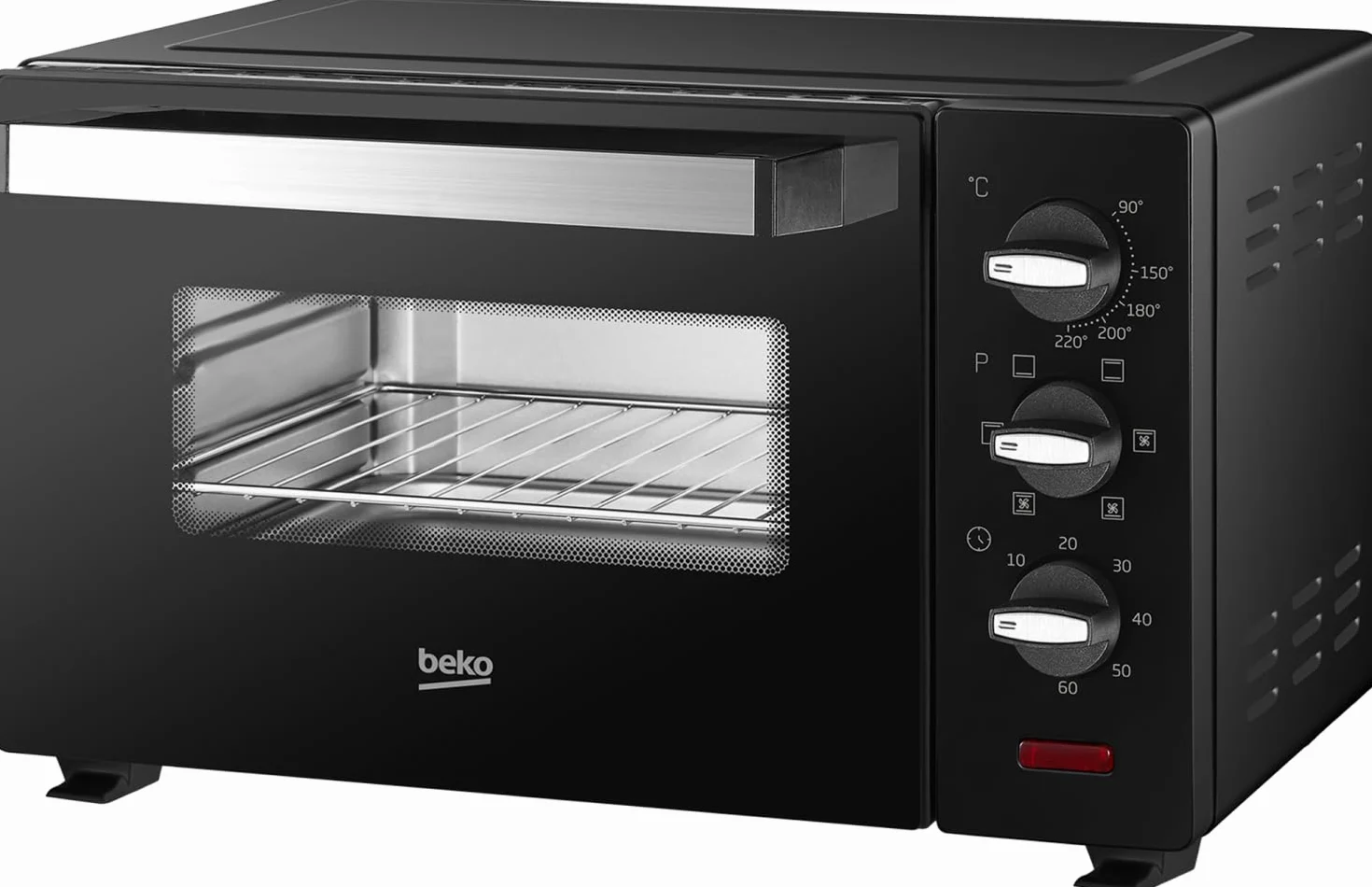 Beko BMOF19B kuchenka elektryczna, pieczenie wentylatorowe, 19 litrów, 1380 W, 3 funkcje, timer 60 min, temperatura do 220° - czarny, 47,4 x 28,3 x 28,3 cm, 6,5 kg