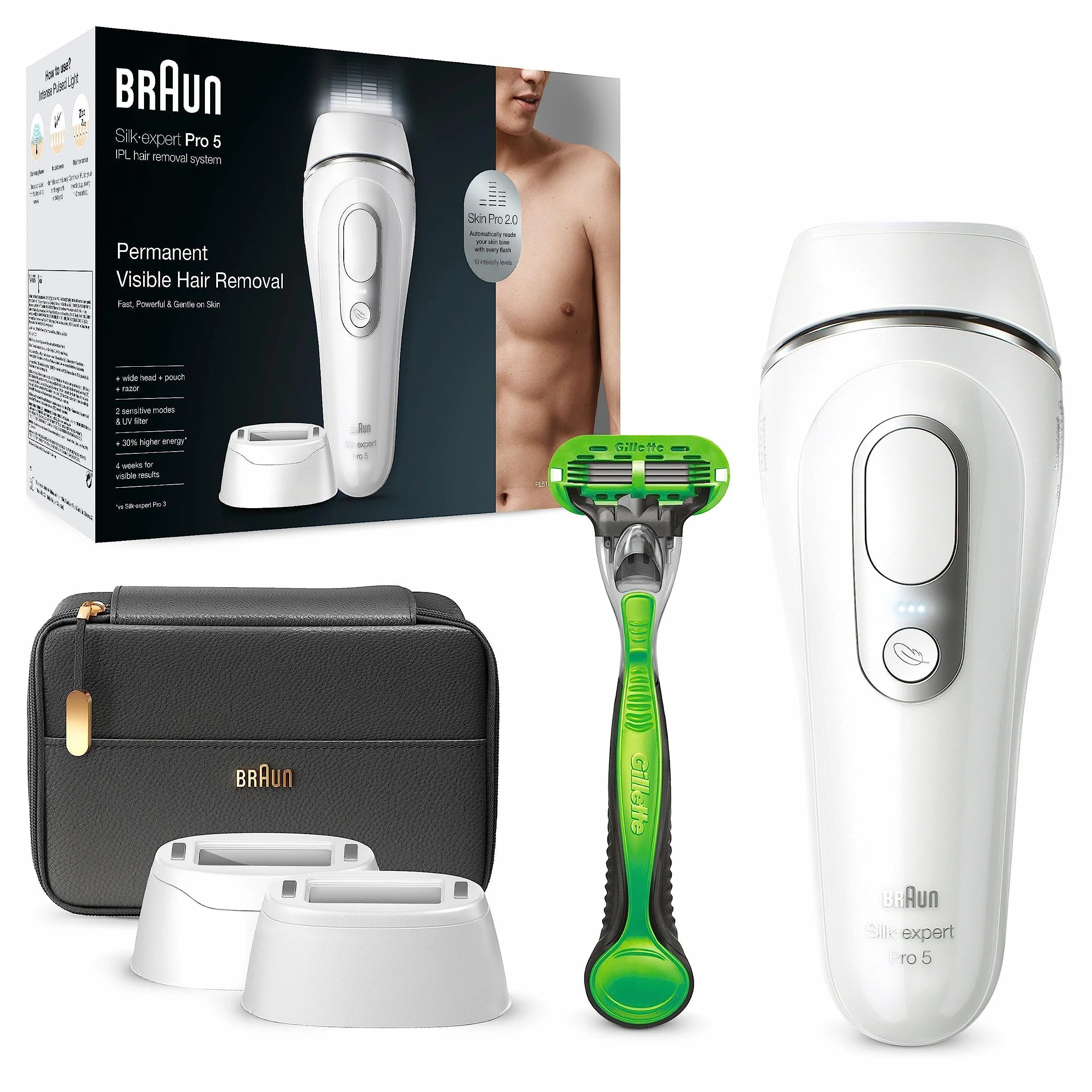 Braun Silk·expert Pro 5 PL5145 Zestaw do Depilacji, Biały, ‎28.2 x 19.5 x 9.9 cm,