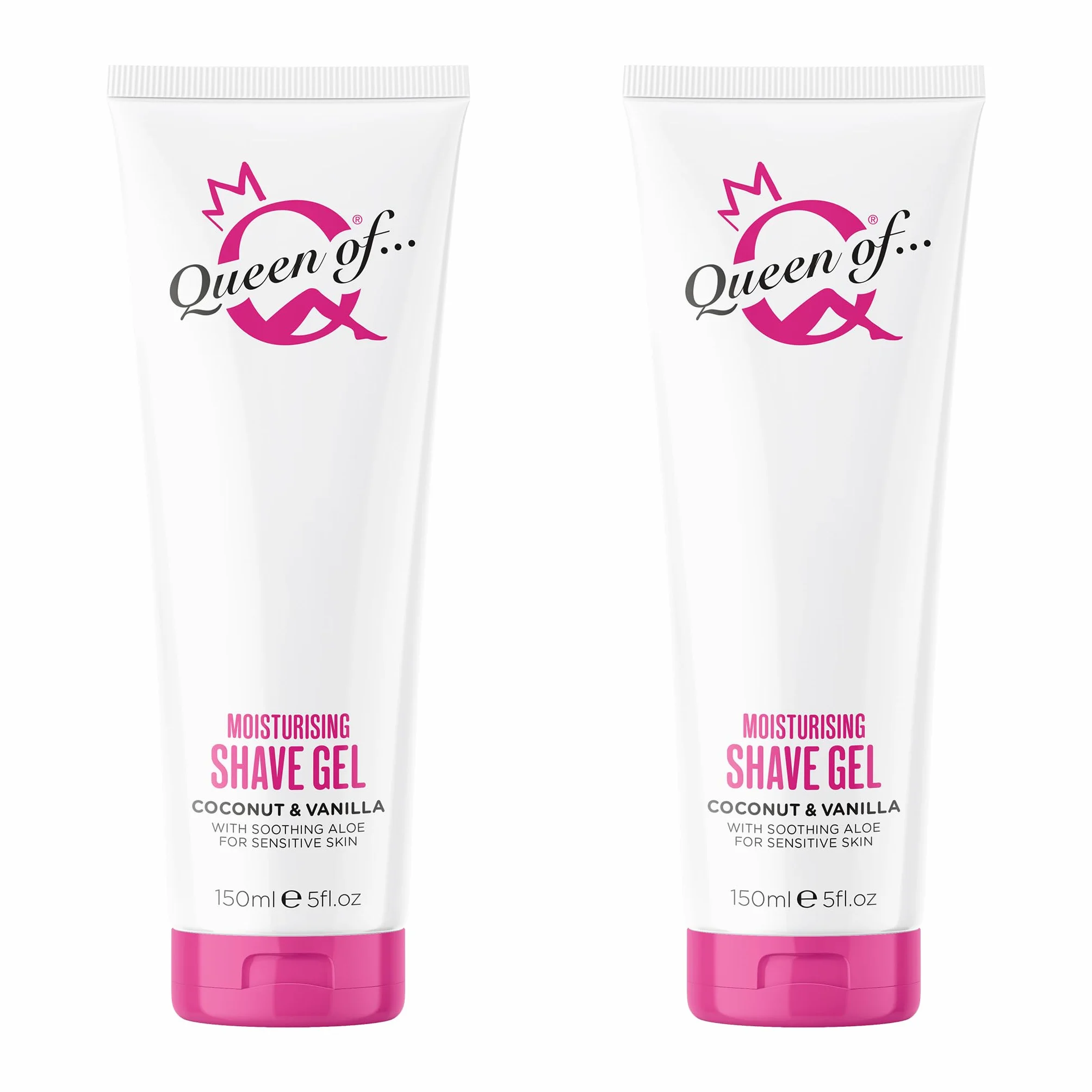 King of Shaves Queen of Ooh la la! Żel do golenia dla kobiet, 2 x 150ml, do wrażliwej skóry, nawilżający, niska piana, kokos i wanilia, wegański, idealny do nóg, pach i bikini.