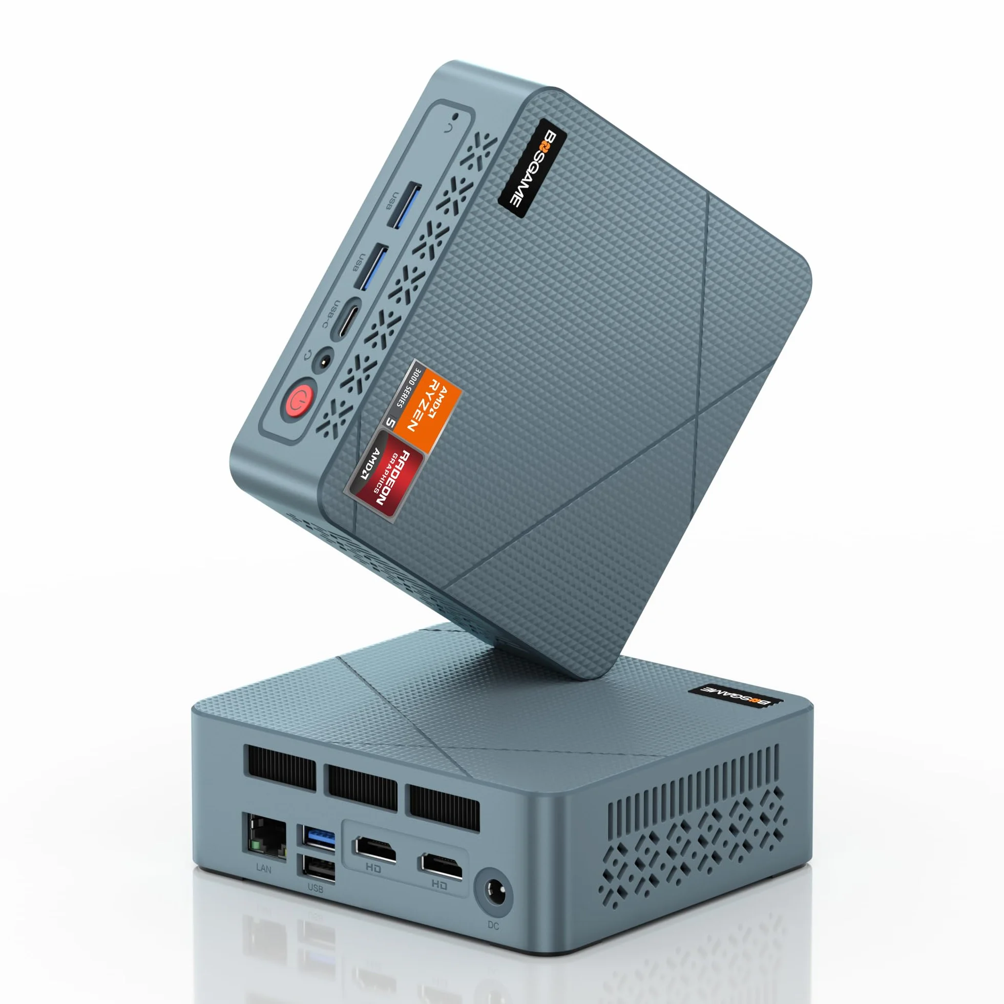 BOSGAME E2 Neo Windows 11 Pro Business Mini PC AMD Ryzen 5 3500U, 4C 8T, do 3,7 GHz, 16 GB DDR4 RAM, 512 GB SSD, Triple Display 4K 60Hz, HDMI, Type-C, USB 3.2, LAN, Wi-Fi 5, Bluetooth 5.0
