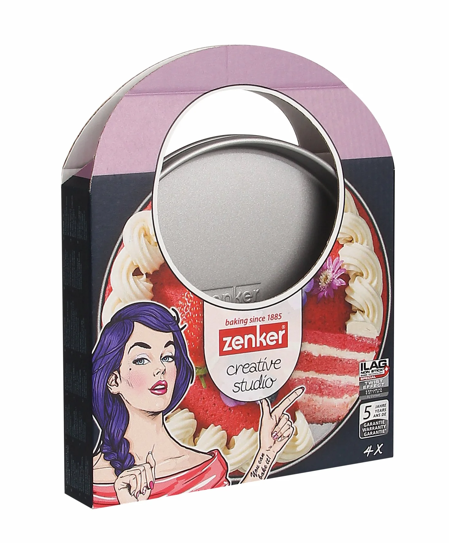 Zenker creative studio zestaw blachy warstwowej, okrągłe formy do pieczenia, blachy do pieczenia z powłoką zapobiegającą przywieraniu, forma do ciasta: Ø 170 mm x 17 mm