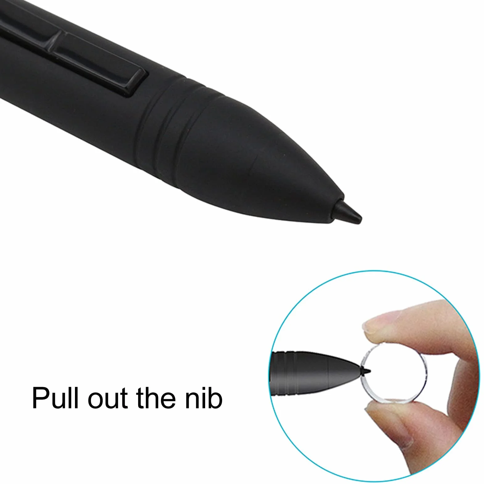 Rysik do Tabletu, 2 Konfigurowalne Przyciski Tablet z Ekranem Dotykowym Wbudowany Akumulator 80 MAh Nadaje Się do Huion NOWOŚĆ 1060PLUS 420