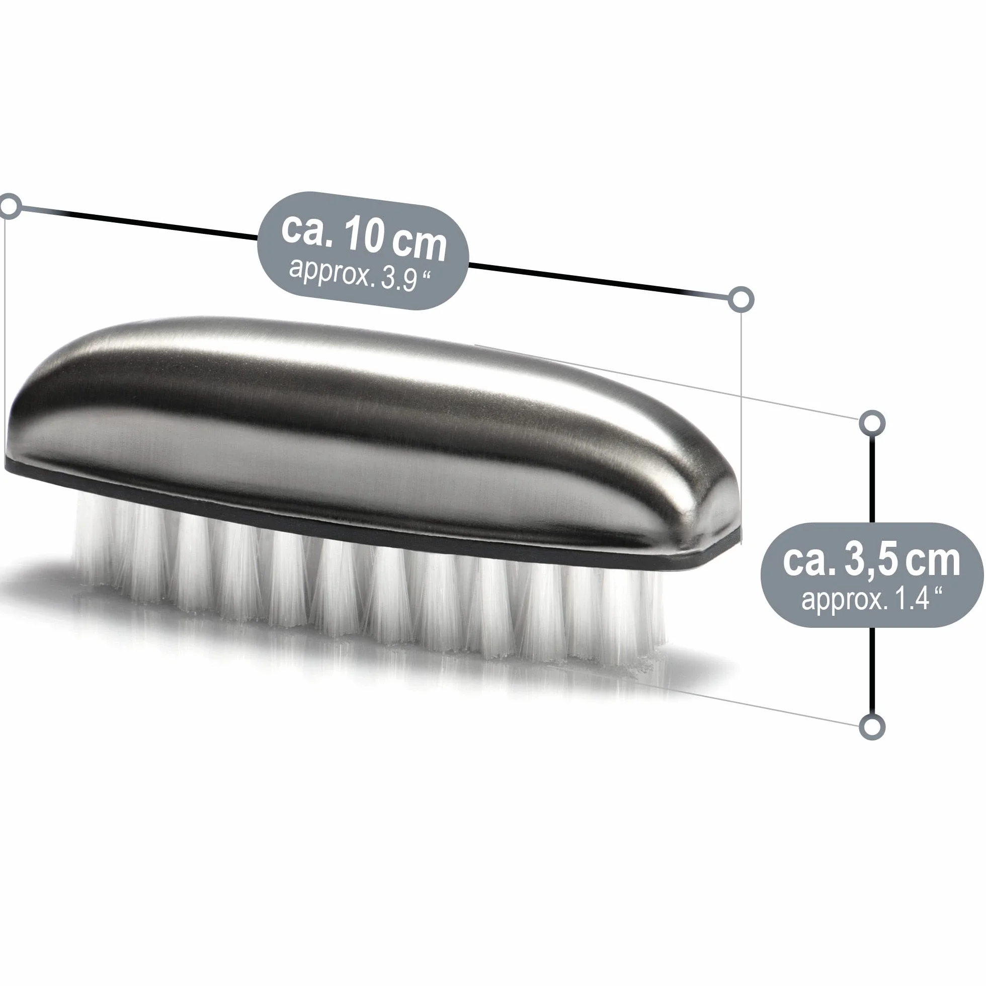 COM-FOUR® 2x Szczotka do Mycia Rąk ze Stali Nierdzewnej - Neutralizator Zapachów z Włosiem Czyszczącym - do Paznokci (02 Szt.)